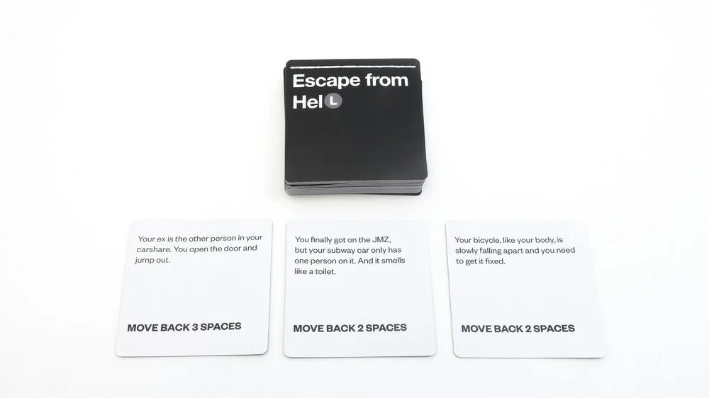 THE CARDS: Each card delivers an inevitable and relatable scenario that will result in this new L-trainless world. Your alternate route ends up taking you to Ikea. Your ex shows up in your Uber Pool. The Ferry is full. There’s gridlock on the Wberg …