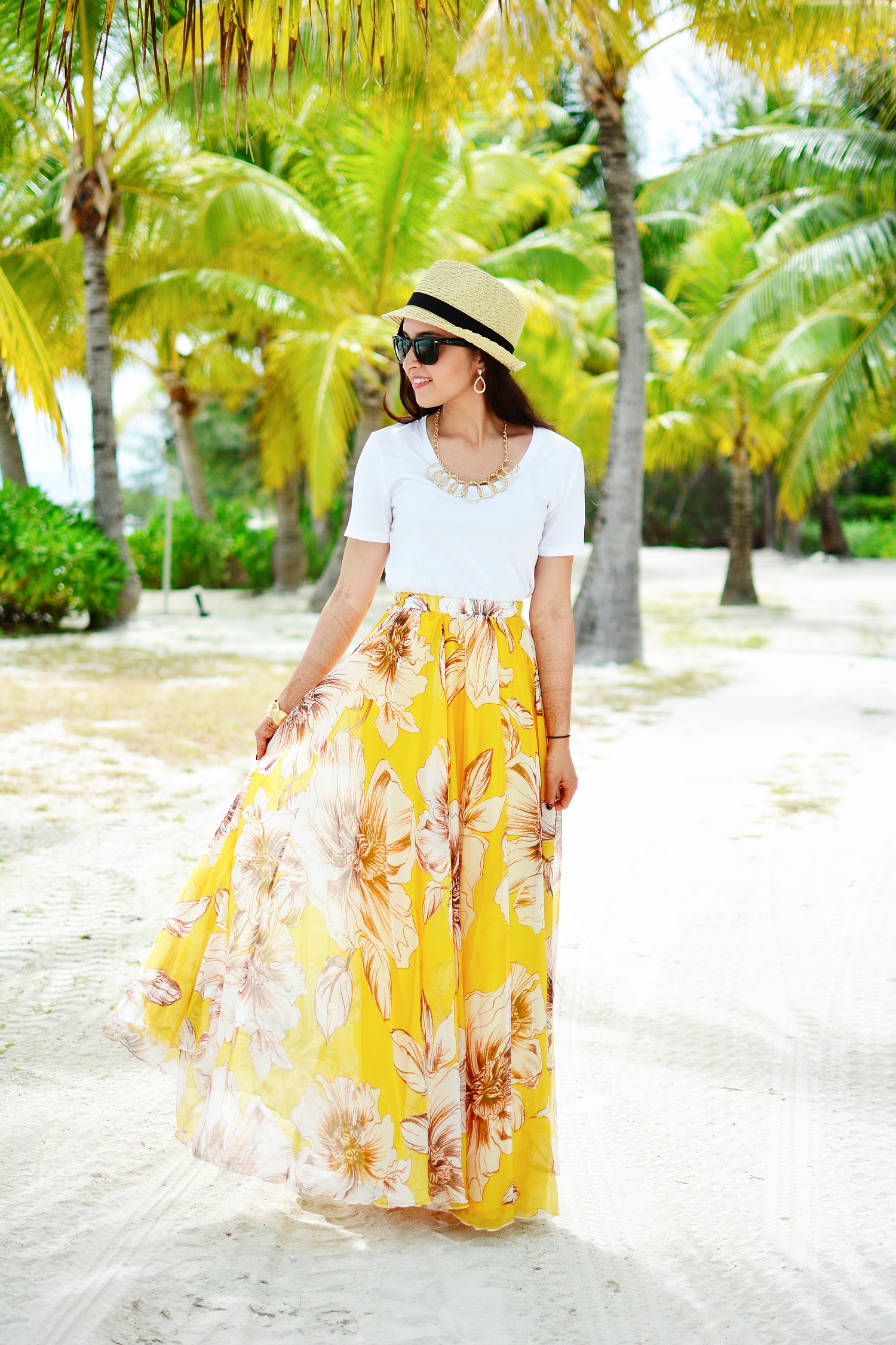 Bora Bora Travel Diary - Yellow Maxi Skirt — Polka Dots & Purses