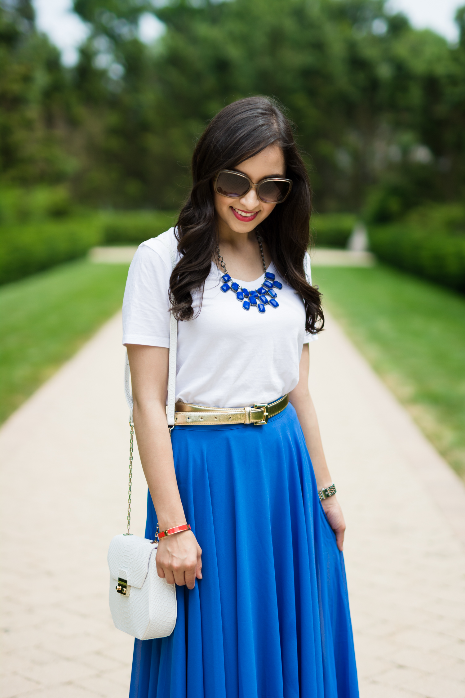 royal blue maxi skirt
