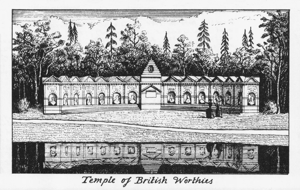 Detail of Stowe Map - Temple of Ancient Worthies