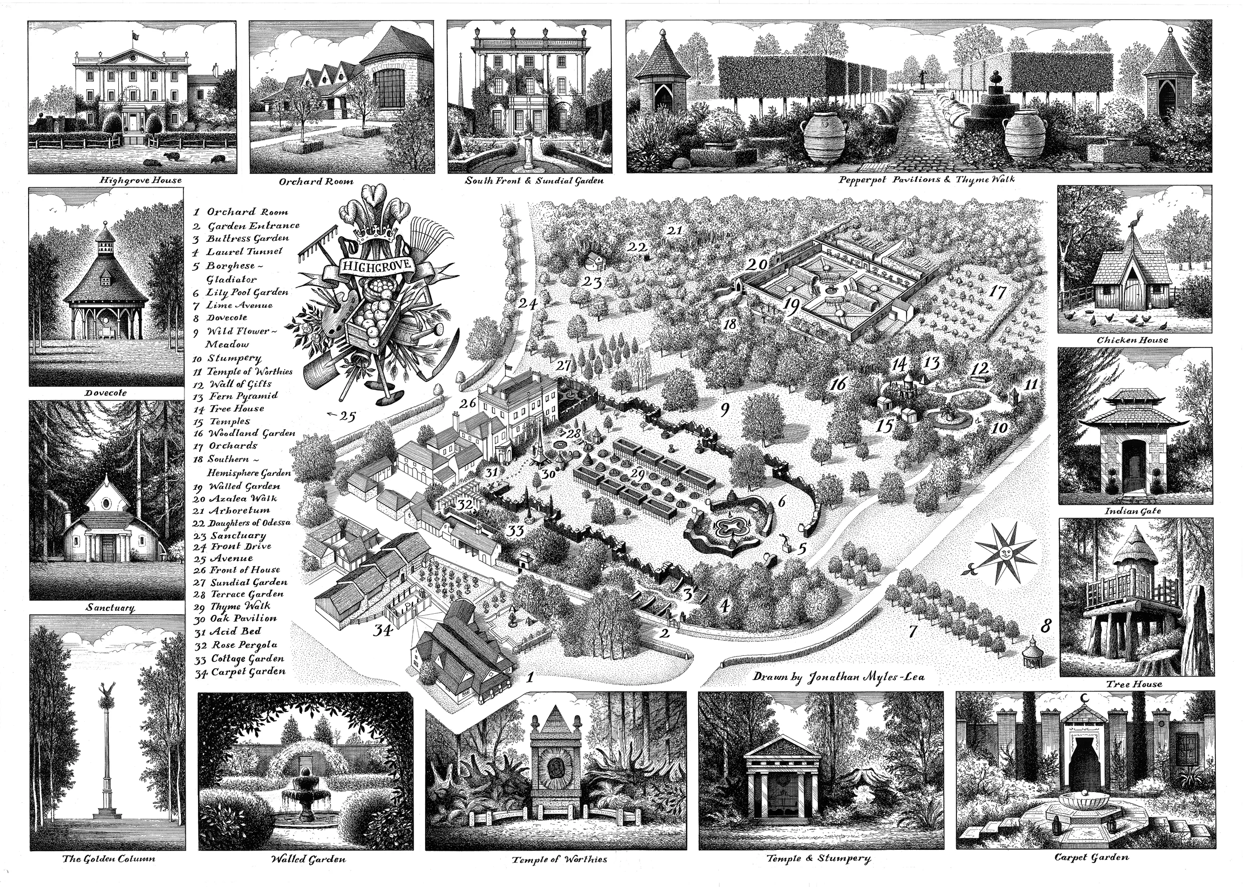 Map of Highgrove Gardens.