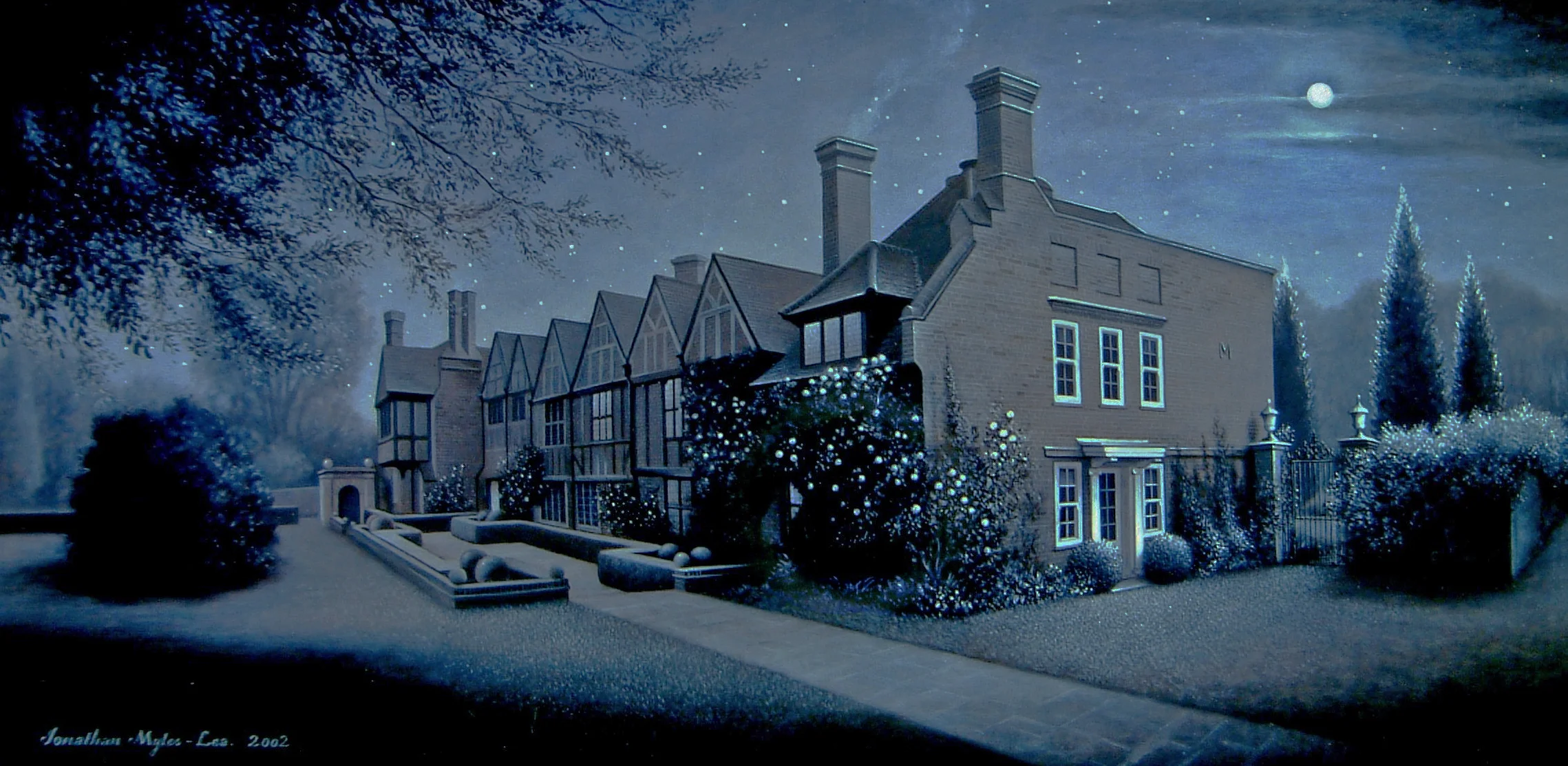 Chipperfield Manor, Hertfordshire - by night.