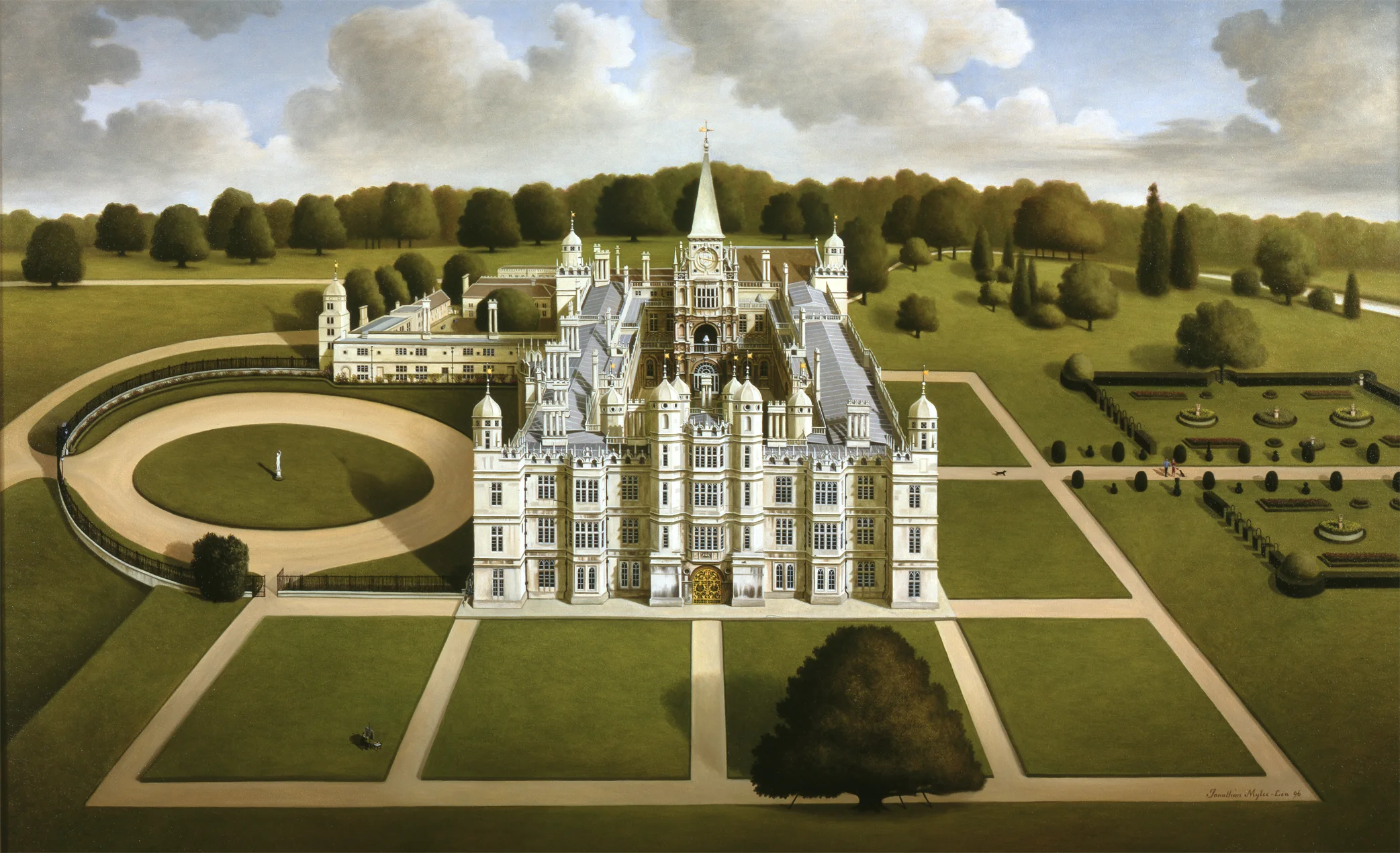 Burghley House from the West, Lincolnshire (48" x 30).
