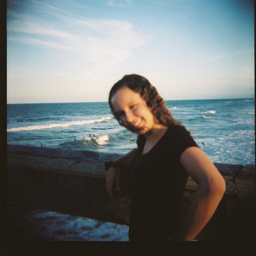 Olivia, St. John's Pier. Kodak Portra 100
