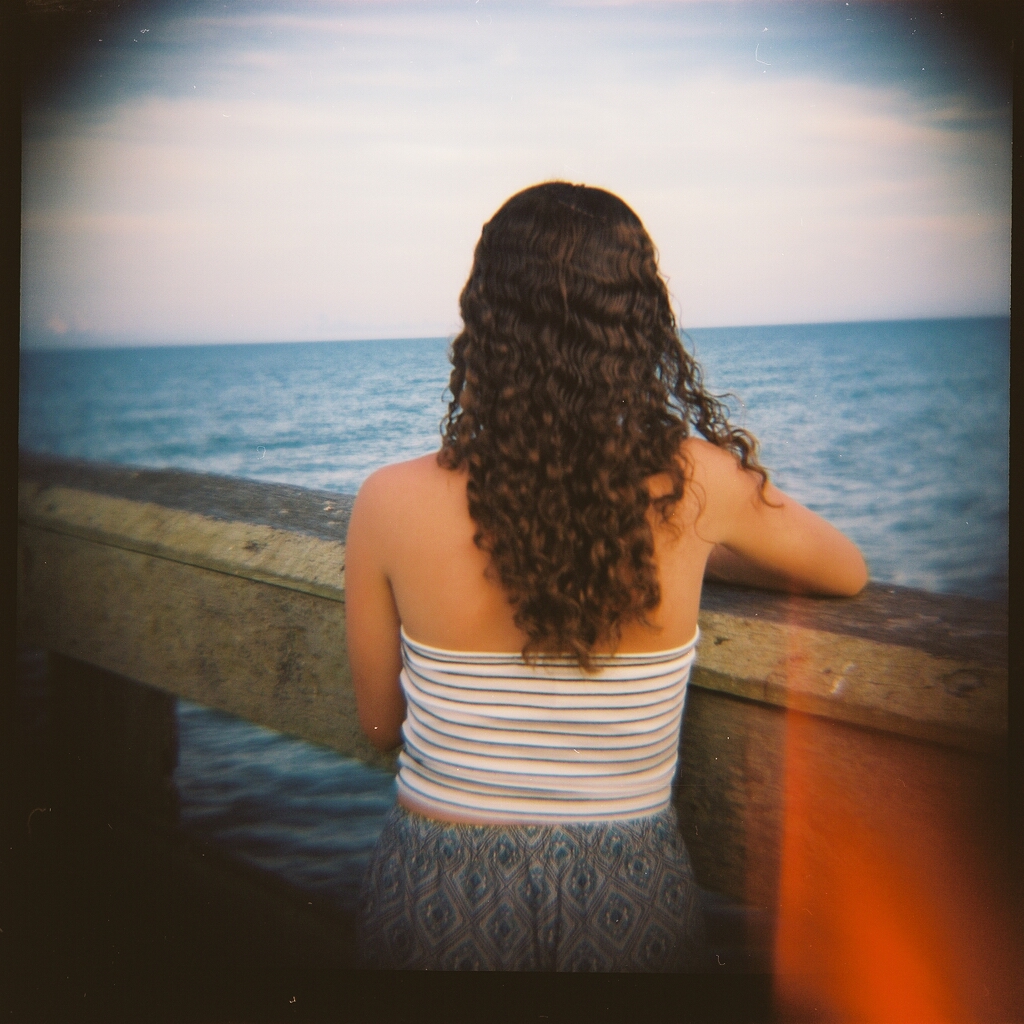 Olivia On The Pier, Sunset. Kodak Portra 400