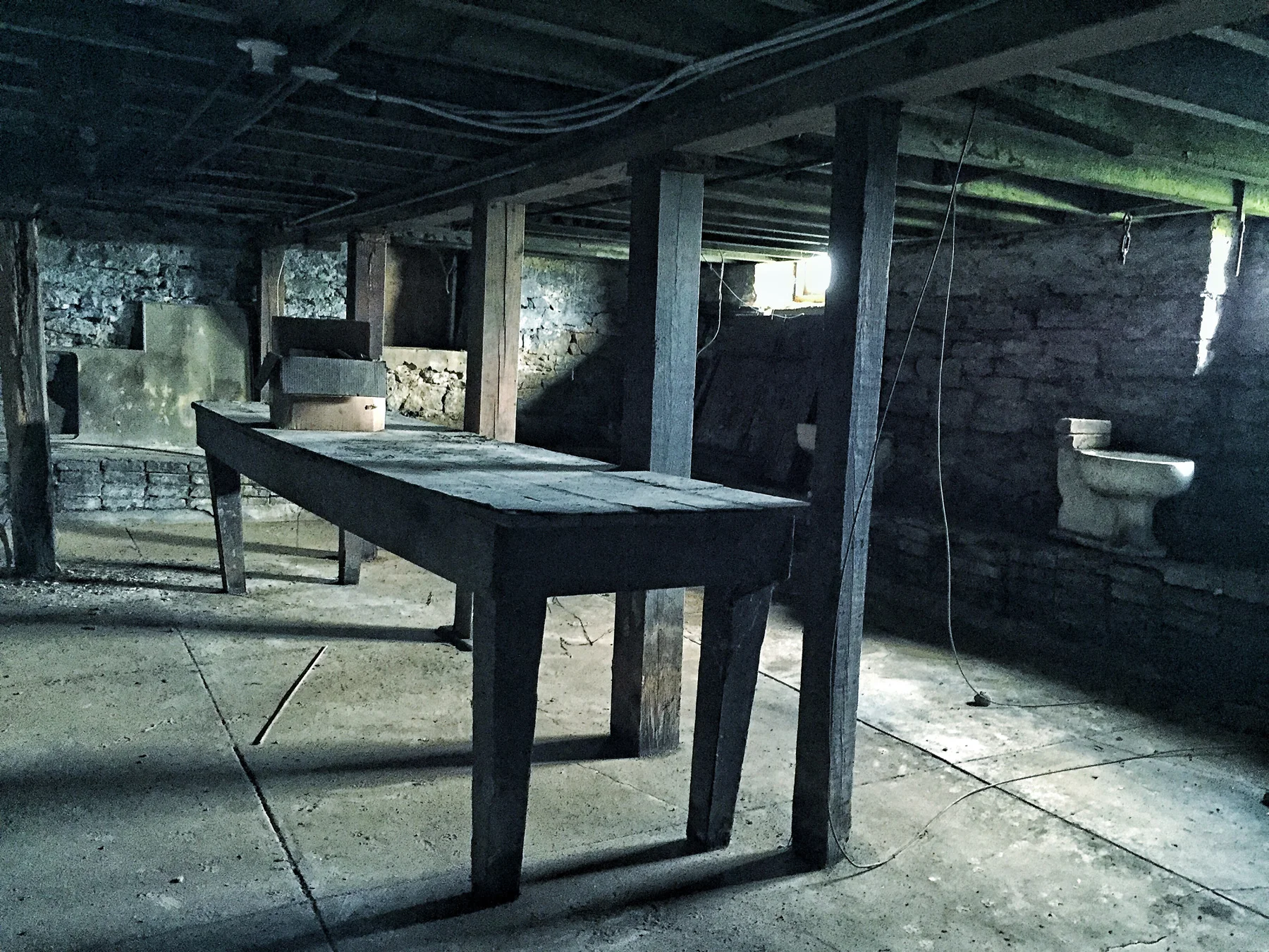 Century-old embalming table