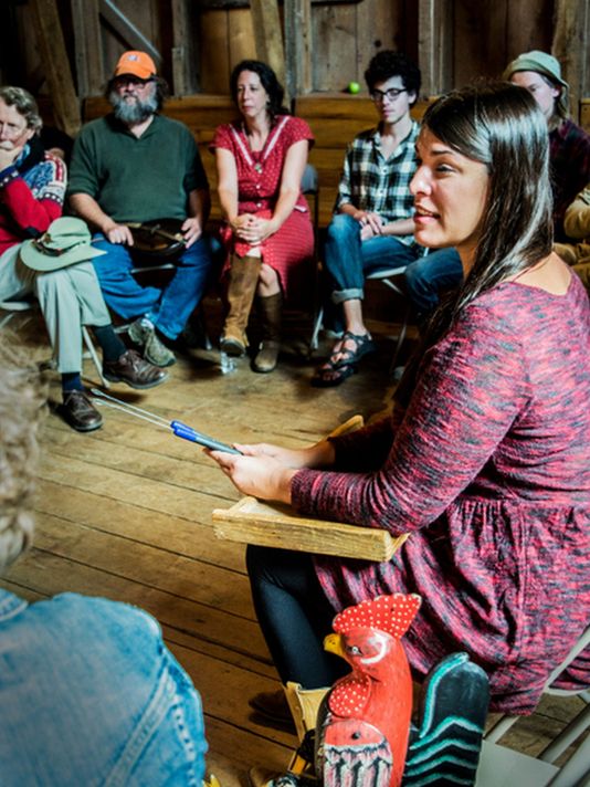 Sitting in a story circle