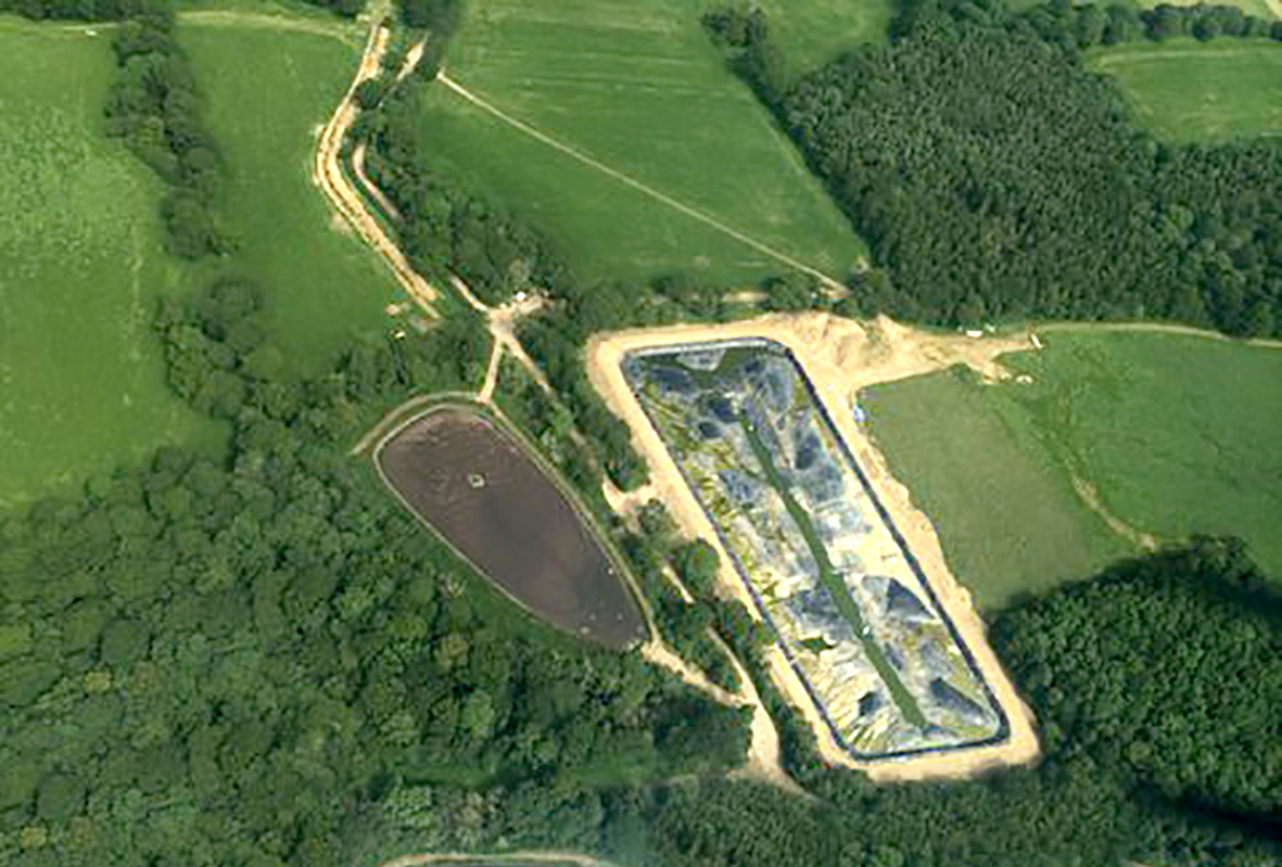 Digestate lagoon under construction