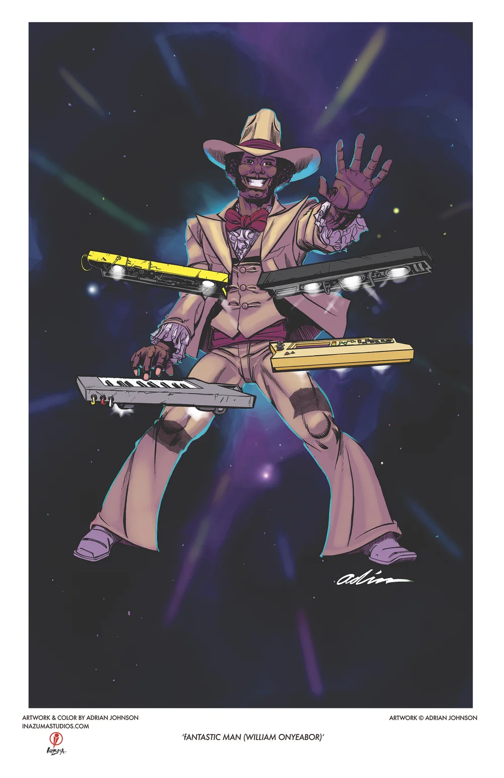 Fantastic Man William Onyeabor 11 X17 Art Print Inazuma Studios Llc