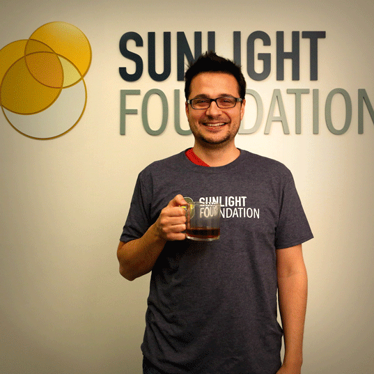 Gif of staff wearing the Sunlight Foundation shirts
