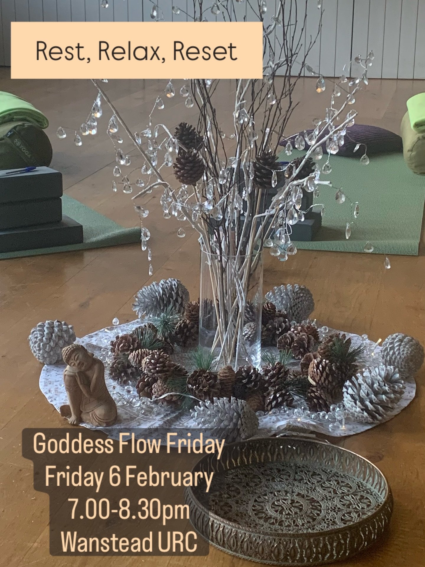 GODDESS FLOW FRIDAY 🧘&zwj;♀️ Friday 6 February🧘&zwj;♀️ Rest, relax. reset 😌 

❄️ This is your time! ❄️ 

🔸Come back to yourself
🔸Connect with the seasons
🔸Feel calmer and more positive 

🟠 Time to slow down, unwind, reflect, find balance in a 