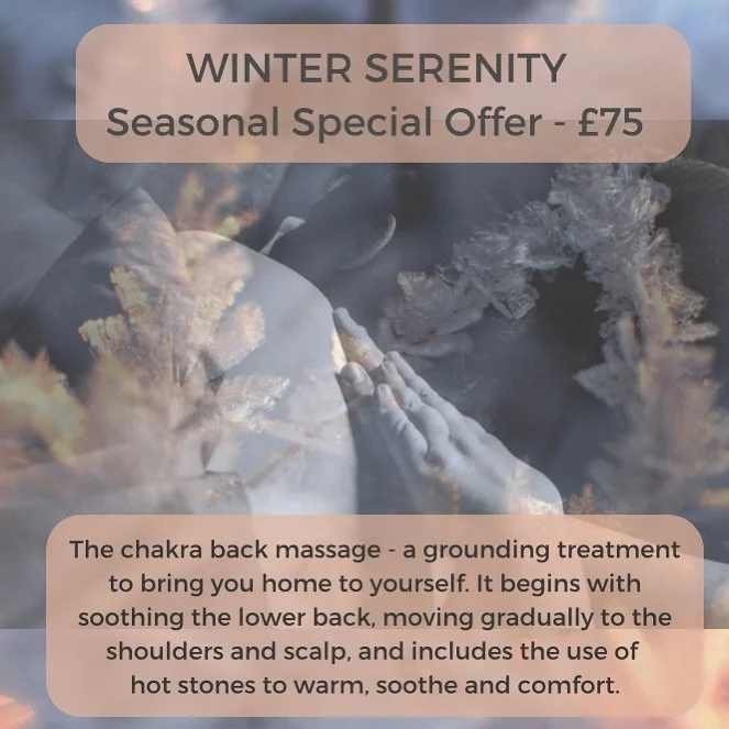 HOLISTIC WELL-WOMAN MASSAGE 🙌 ❄️ WINTER SERENITY ❄️ 

Every new season, I like to offer a special massage treatment - Seasonal Serenity. 

Seasonal massage experiences, lovingly created to harmonise with the changing rhythms of the year. 

Carefully