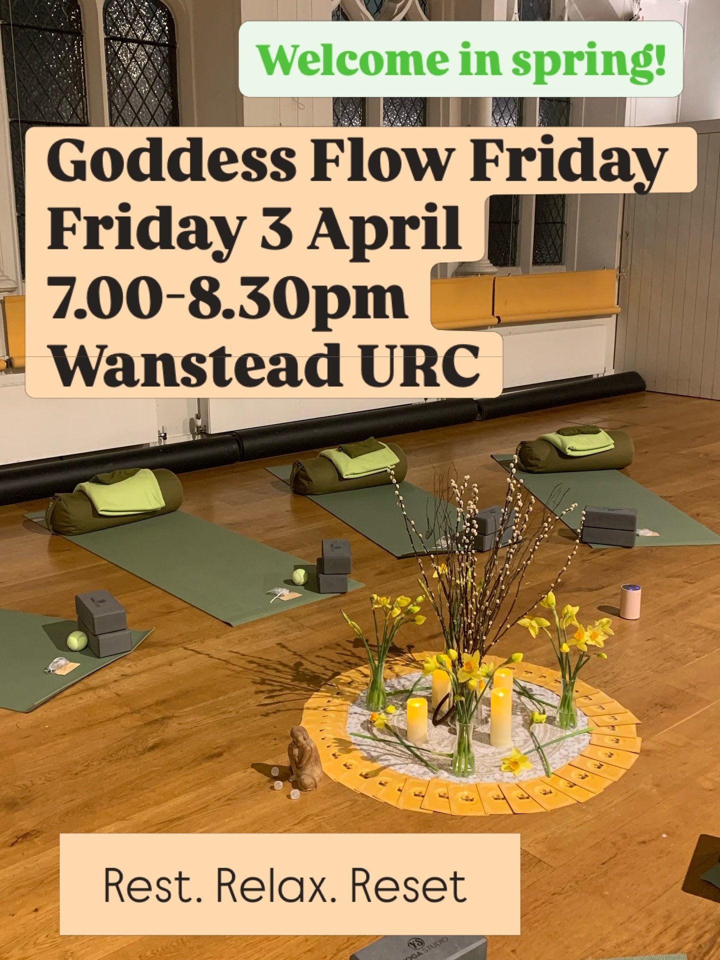 GODDESS FLOW FRIDAY 🧘&zwj;♀️ Friday 3 April 🌷BEGINNING SPRING 🌷 Rest, relax. reset 😌 

🌷A beautiful way to step into a new season, align your energy, calm your nervous system and give yourself the best start to a new month ahead! 

🔸Come back t