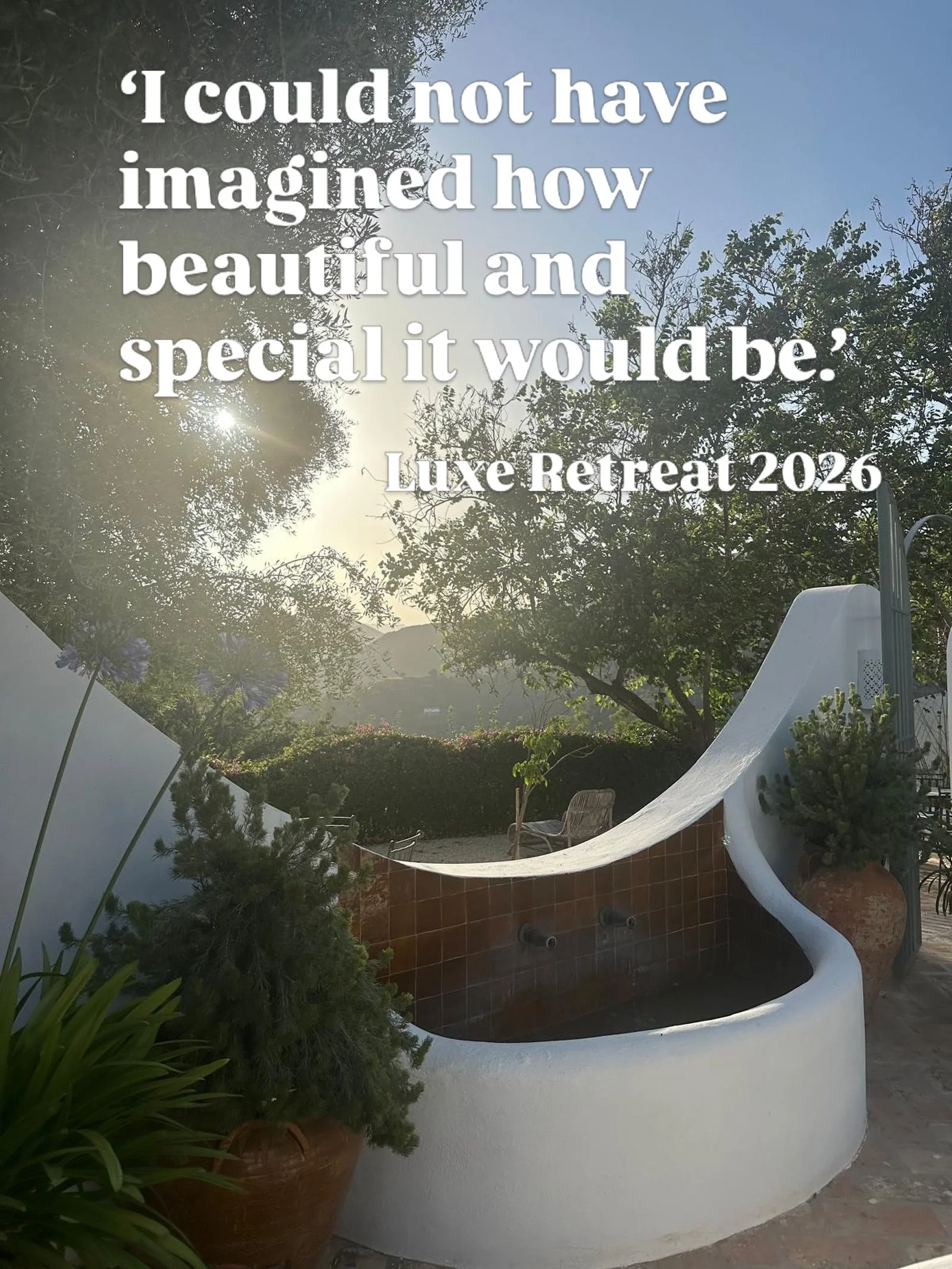 THE LUXE RETREAT 🇪🇸 Lovely review 💬 

&lsquo;I know you wanted &lsquo;luxe&rsquo; but I am not sure any of us could have imagined how beautiful and special it would be - because of you! You poured so much love, care and thought into every detail t