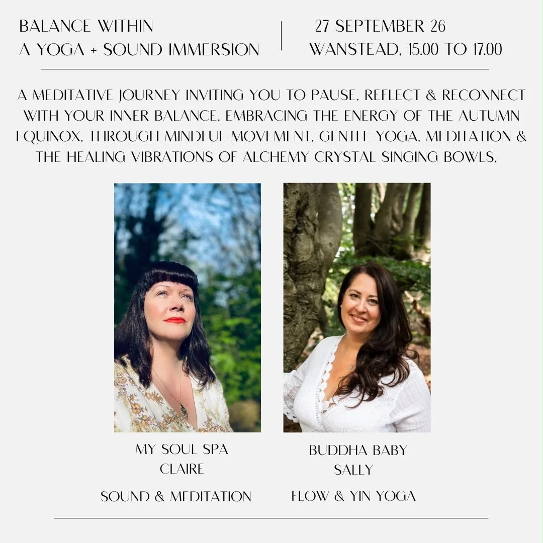 AUTUMN YOGA &amp; SOUNDBATH 🍂 Balance Within 🍂 

An invitation to find your inner balance. ⚖️ 

As nature begins to slow and the leaves prepare to fall, the Autumn Equinox reminds us that there is beauty in both holding on and letting go.

This imm