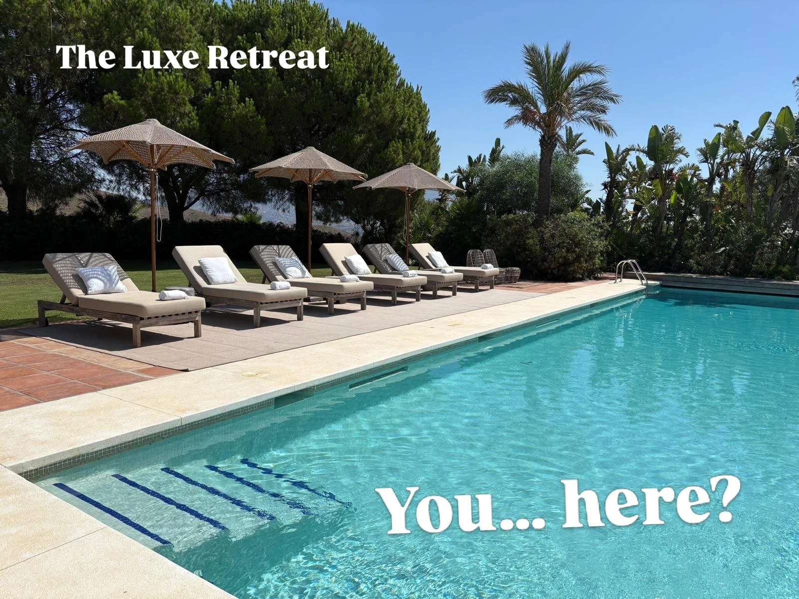 The LUXE Retreat 🇪🇸 PLACES TO &lsquo;BE&rsquo; 😌 

Activity v Freetime 😎

Some retreat schedules are packed with activities, excursions, workshops, classes&hellip; this one is not!

Yes, there are some activities planned - Yoga morning and evenin