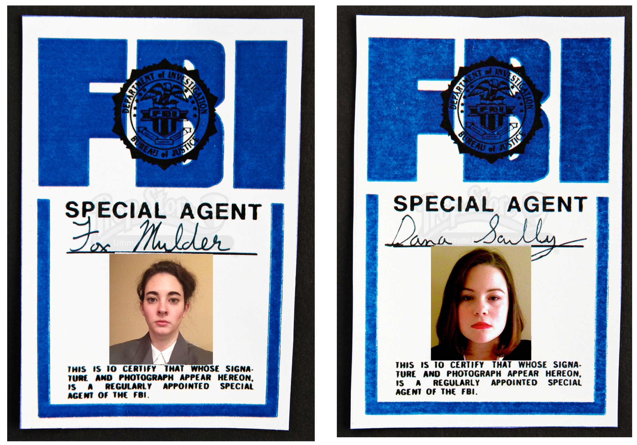 Taylor Timmons and Madison Lindley as Mulder and Scully from X Files.