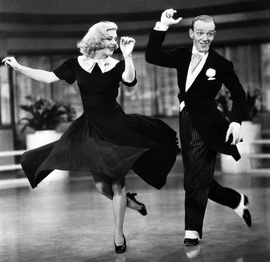 Ginger Rogers and Fred Astaire in Swing Time (1936).