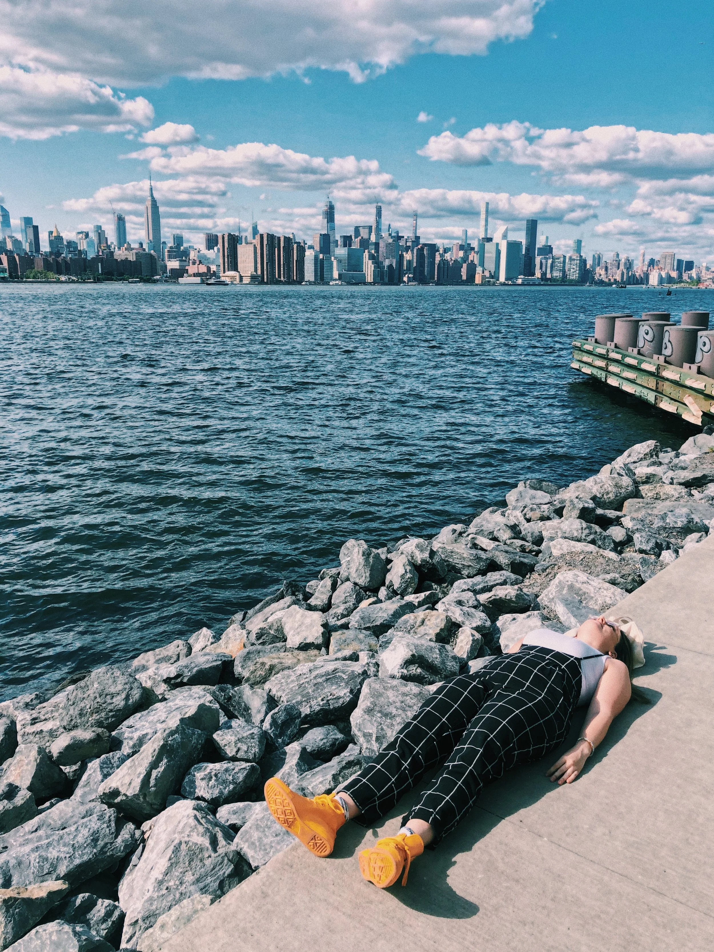 Emily overcome by the river.