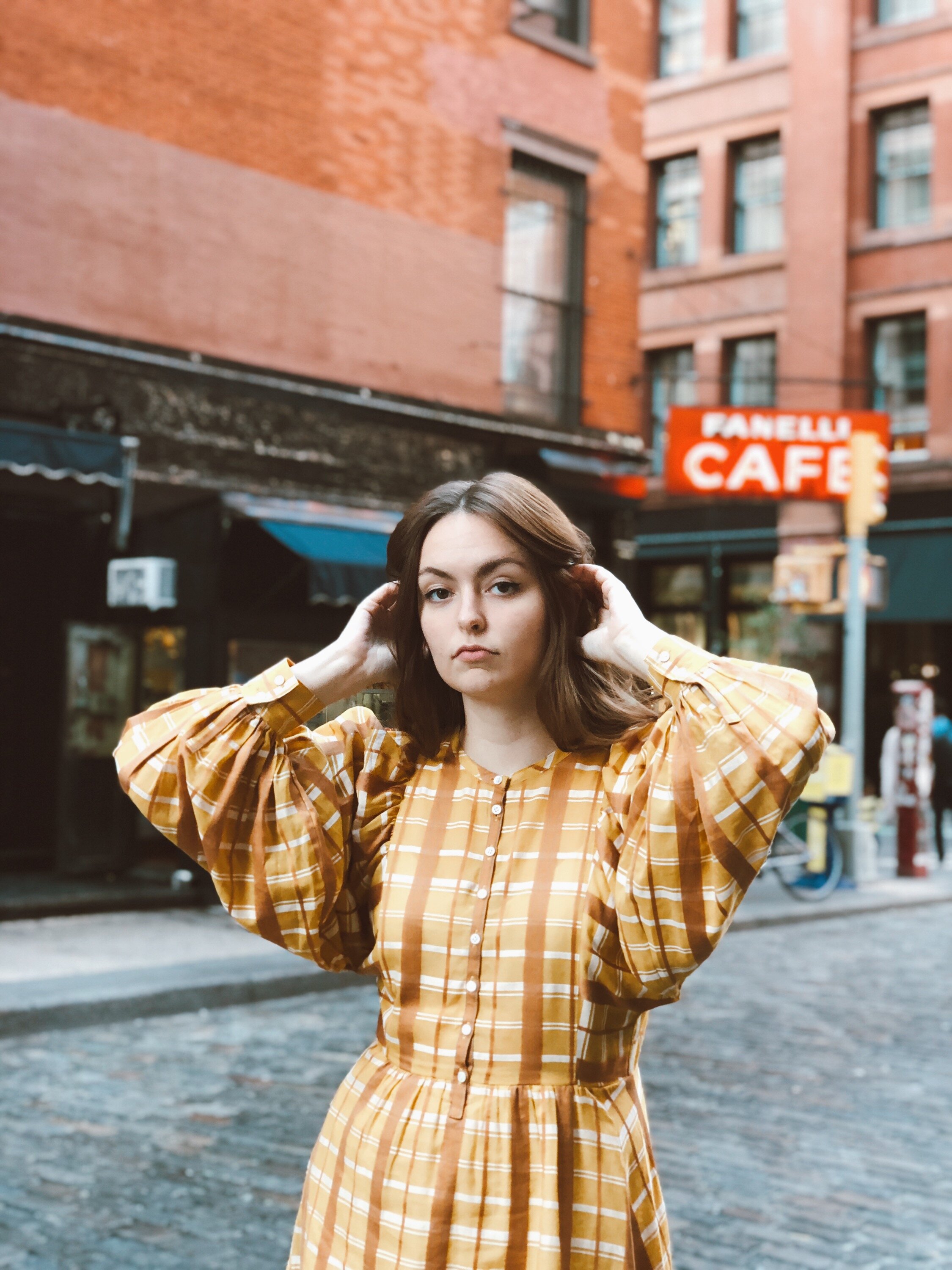 Sarah in a dress by Hansel From Basel. Photo by Emily Owart .
