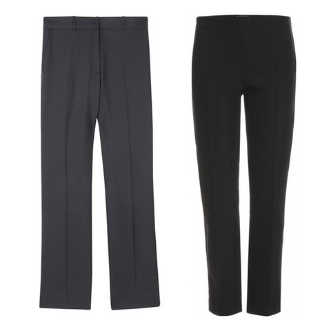 Ofis Şıklığı Sandro Pria pantolon, $228, sandro-paris.com ; The Row Shama koton pantolon, $775, mytheresa.com
