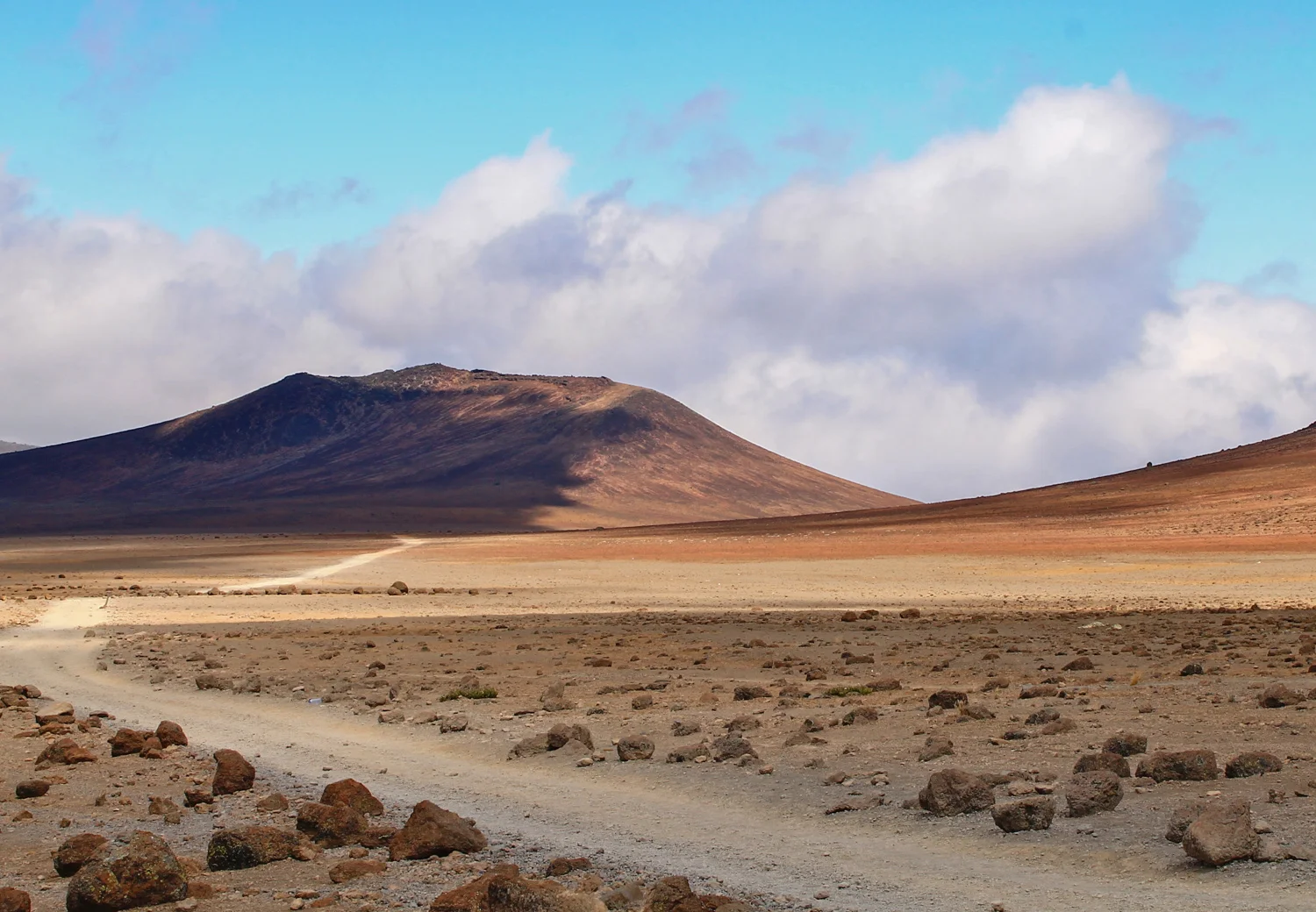 The path up Mount Kilimanjaro.