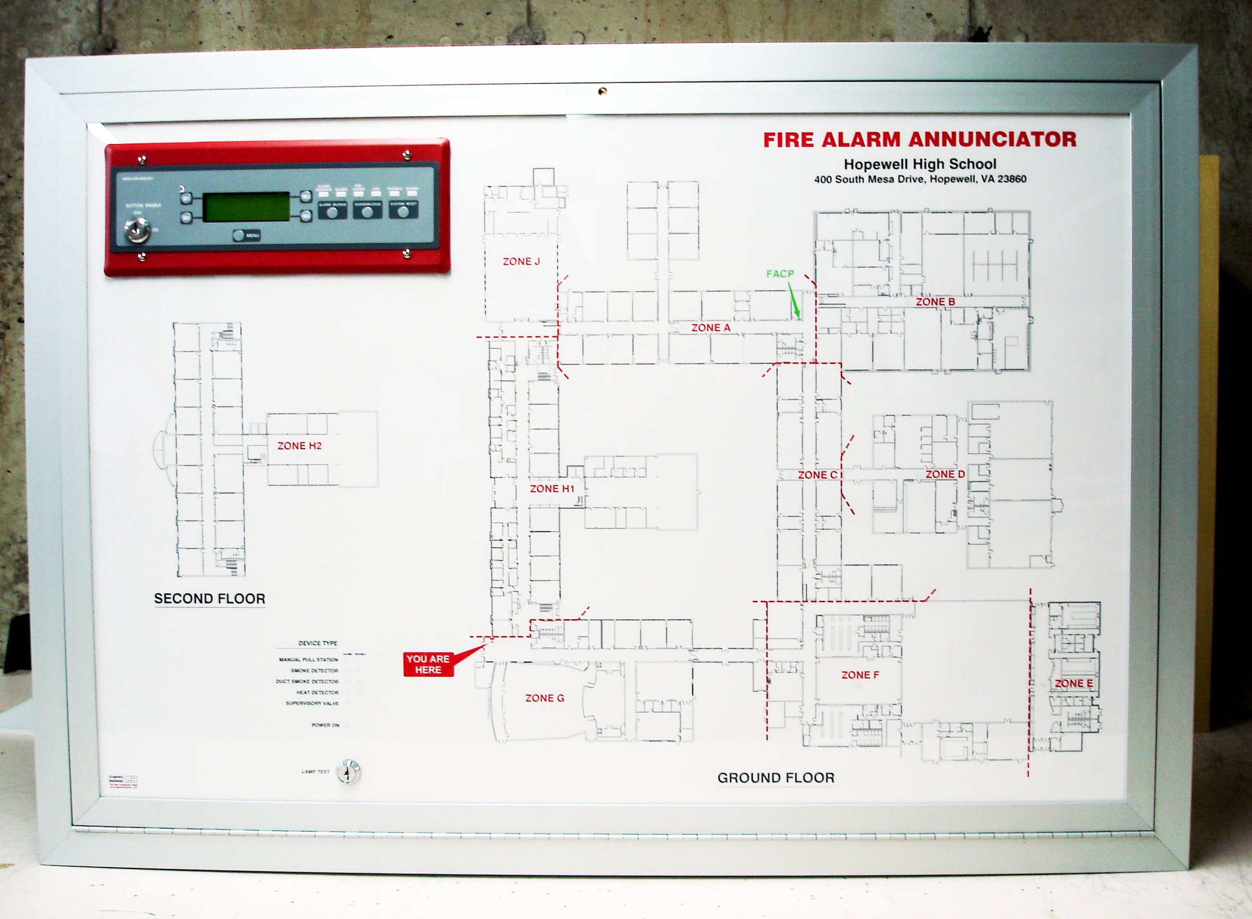 Fire Alarm Graphic Annunciator with LCD Display