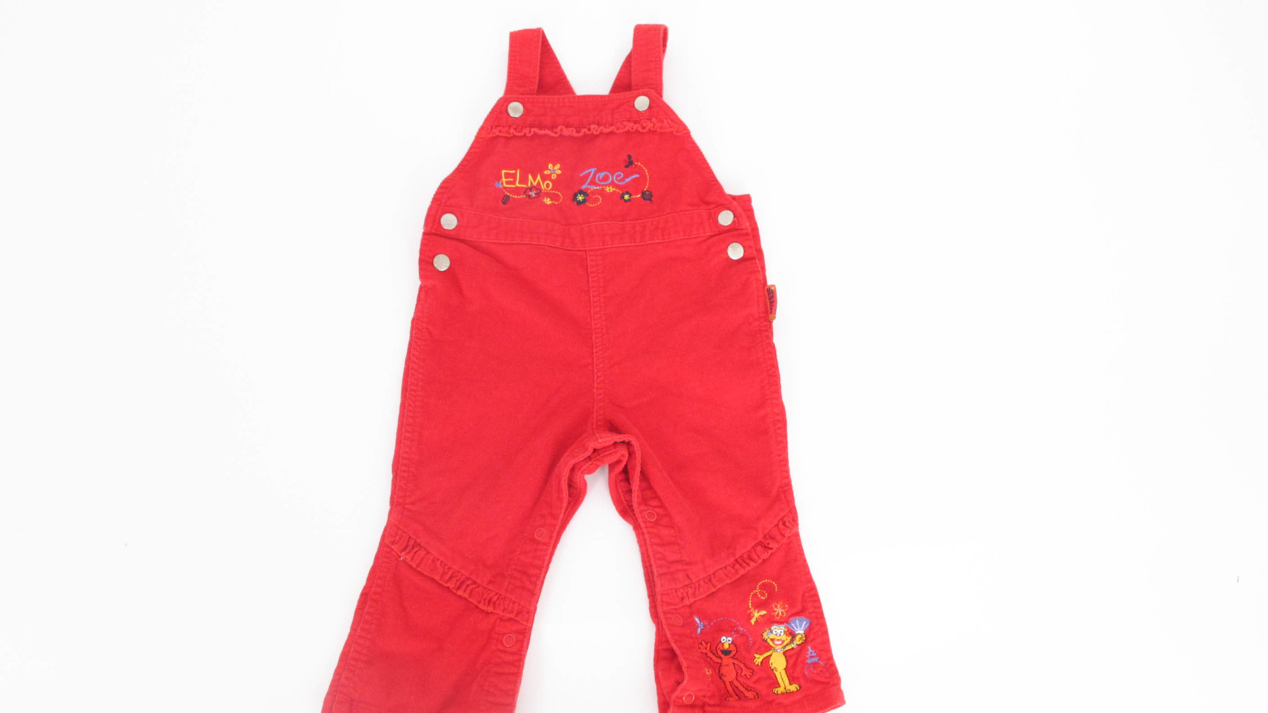 girls red overalls