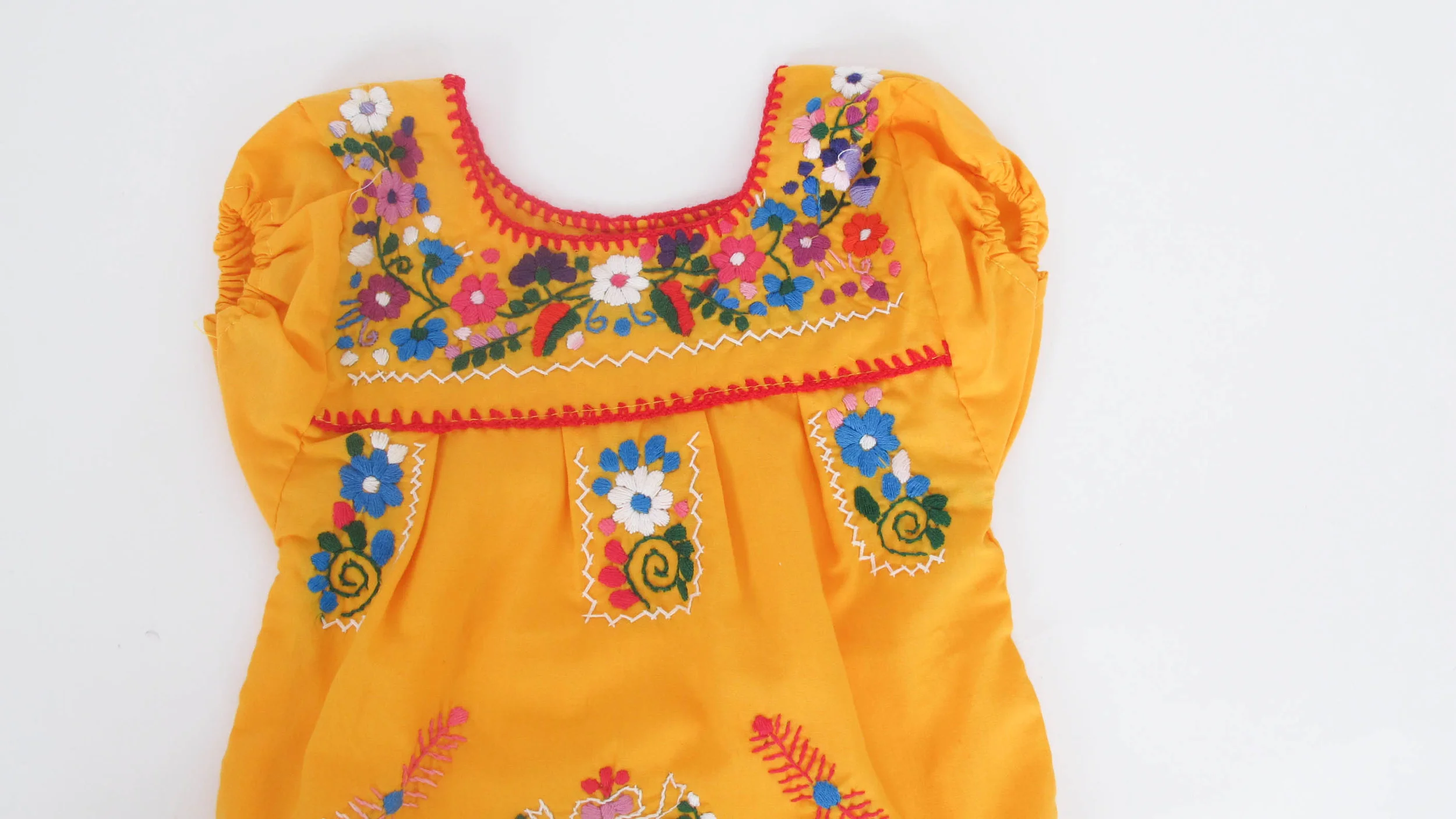 Newborn Embroidered Flower Mexican Dress 1-6 Months  She & Wolf