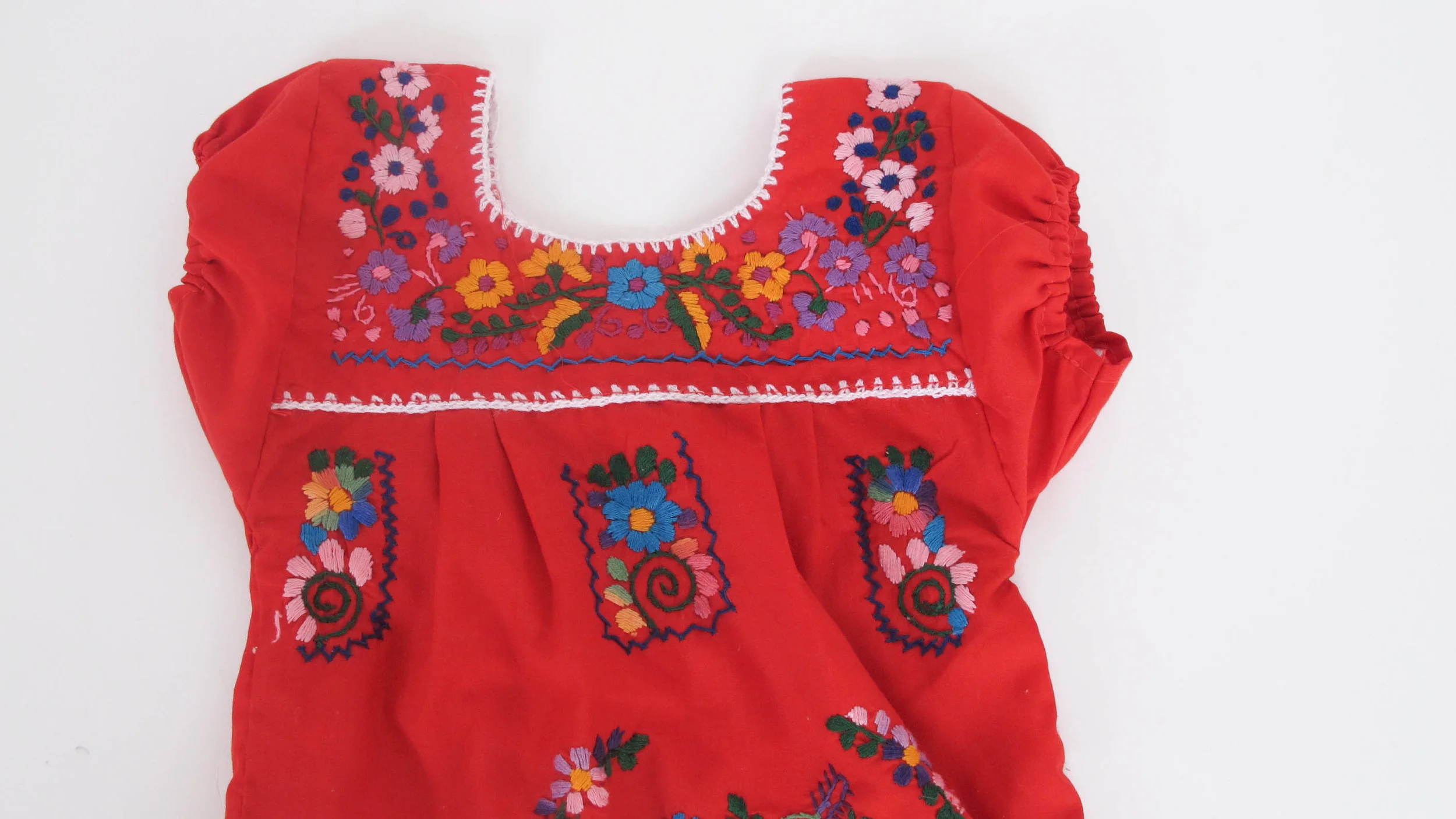 Newborn Embroidered Flower Mexican Dress 1-6 Months  She & Wolf