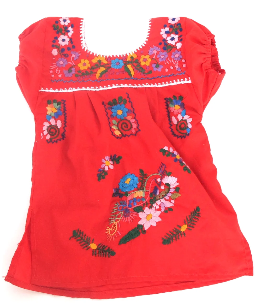 Newborn Embroidered Flower Mexican Dress 1-6 Months She & Wolf Newborn Embroidered Flower Mexican Dress 1-6 Months She & Wolf
