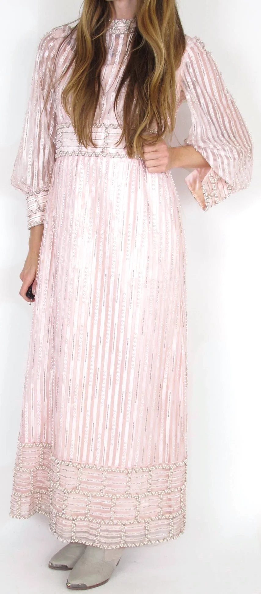 Vintage 60s Soft Pink Beaded Party Dress  She & Wolf