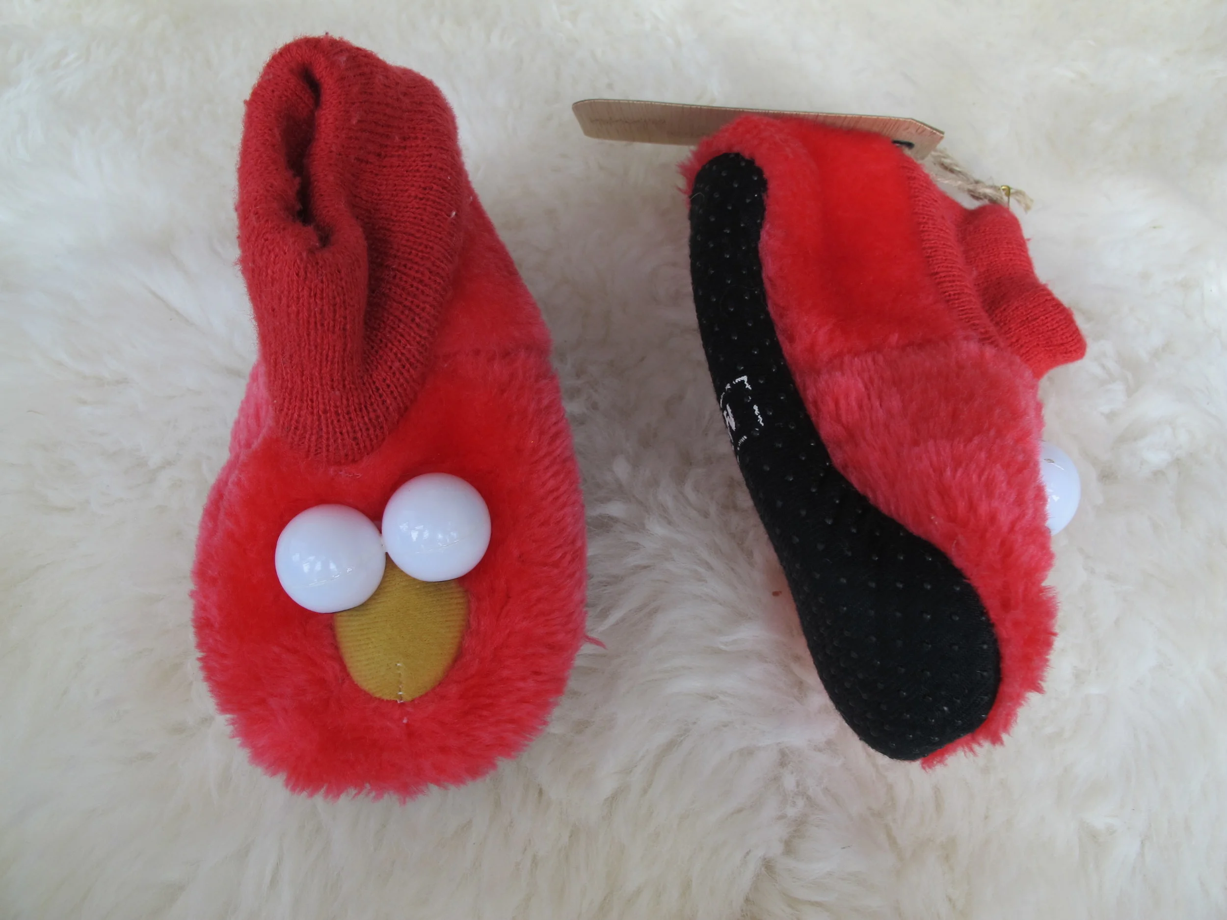 cardinal bird slippers