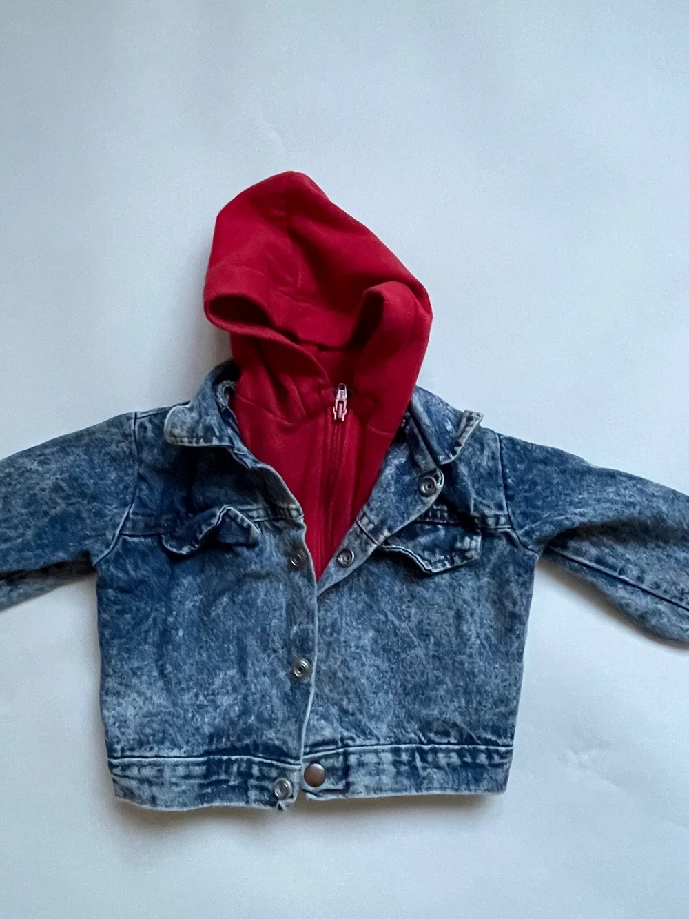 Vintage Acid Wash Denim x Hoodie Jacket Size 12-18 Months