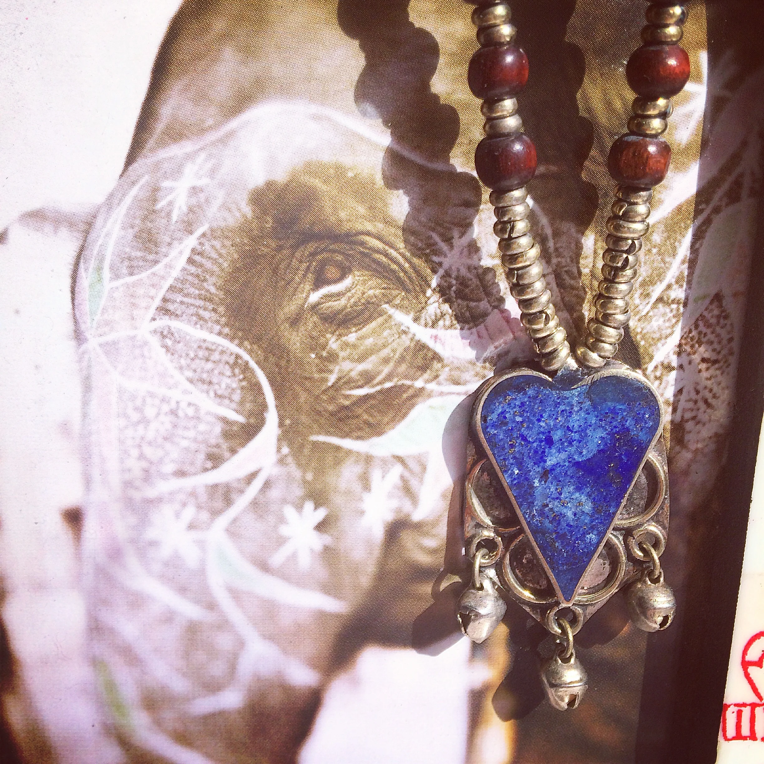H&F Tribal Collection - Blue ethnic bead necklace.