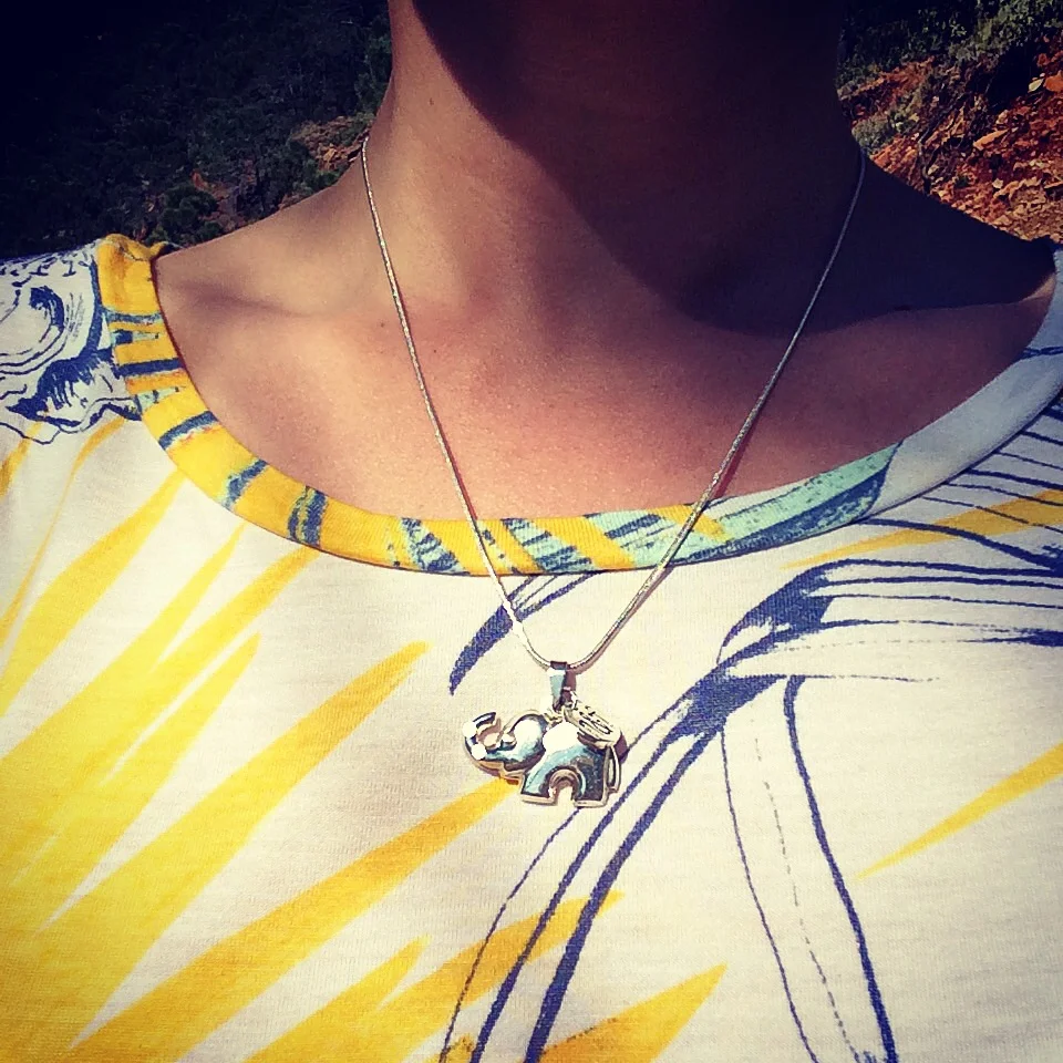 Helix and Felix Sterling Silver Elephant Pendant