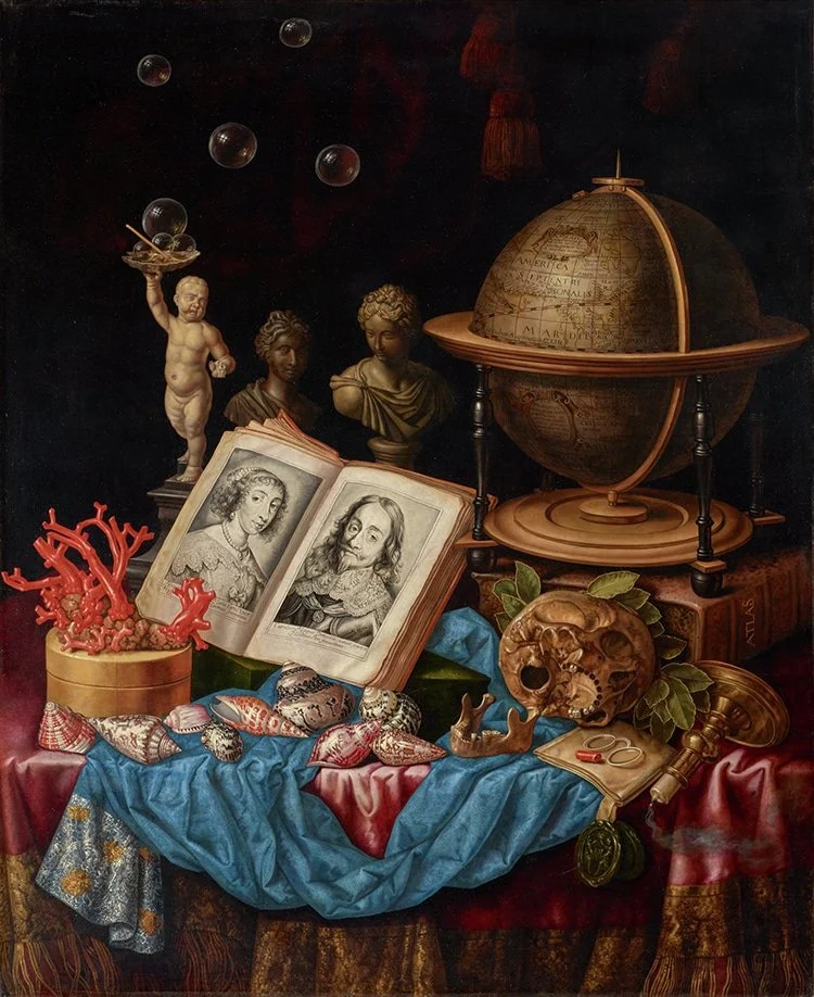 “Vanitas—Still Life with Bouquet and Skull,” by Adriaen van Utrecht, circa 1642. (Photo: Wikimedia Commons, Public domain)