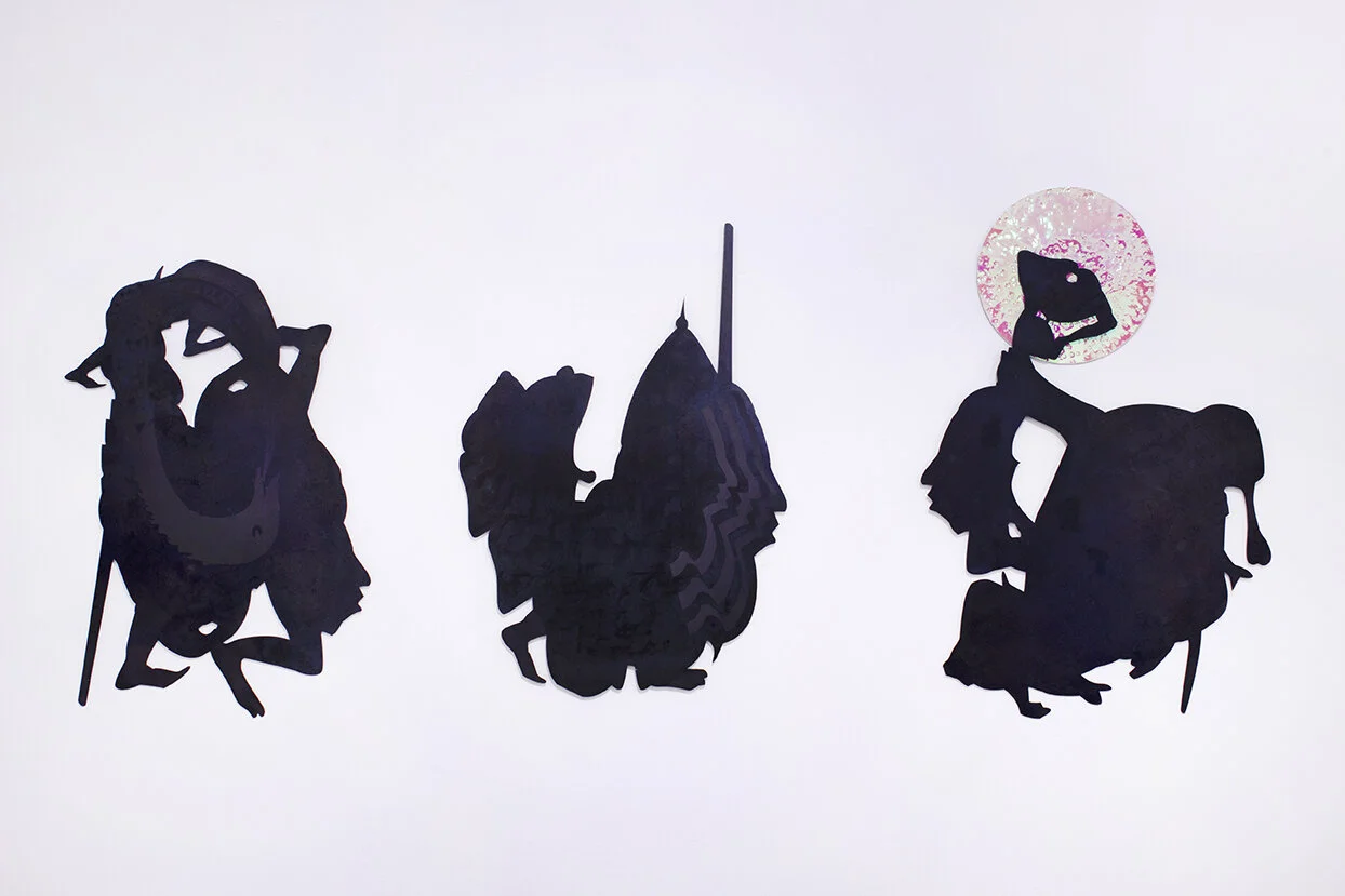  detail of  Procession,  2019, steel, vinyl 