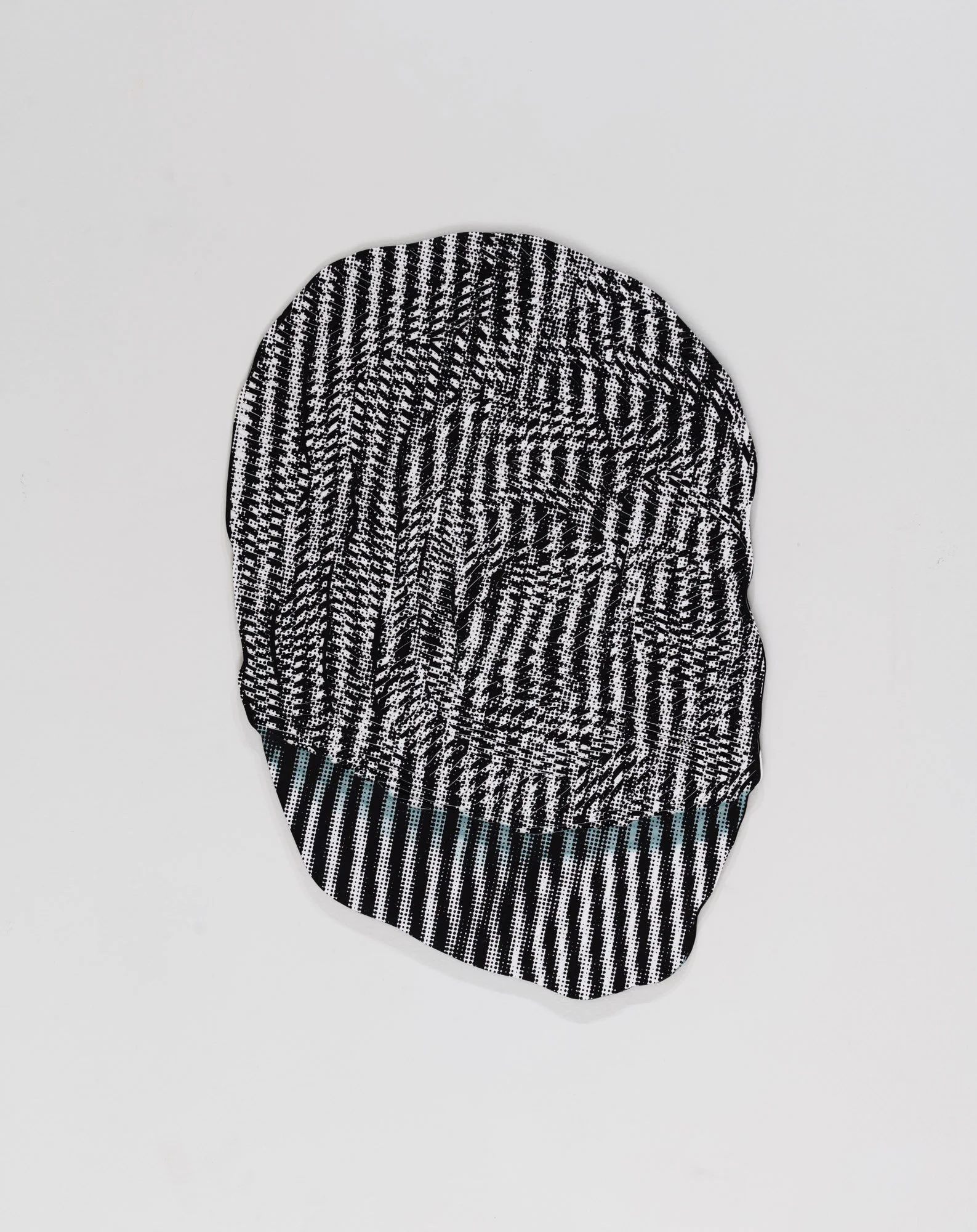   Vaguely Reptilian , 2021, Screen print, ink, hand cut paper mounted on steel   