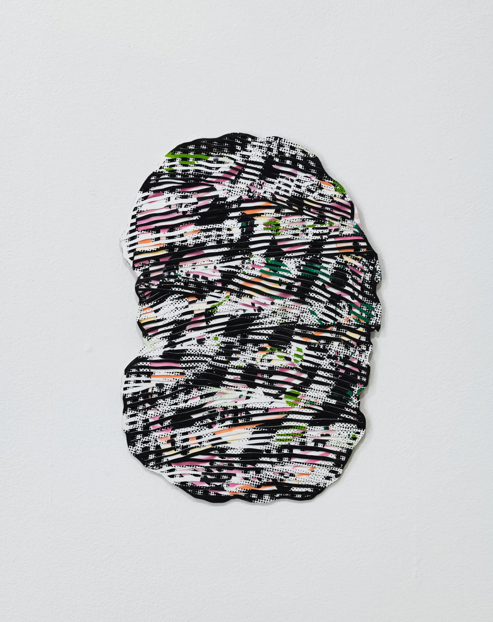   Spud Boy , 2021, Acrylic, screen print, block print, hand cut paper mounted on steel   