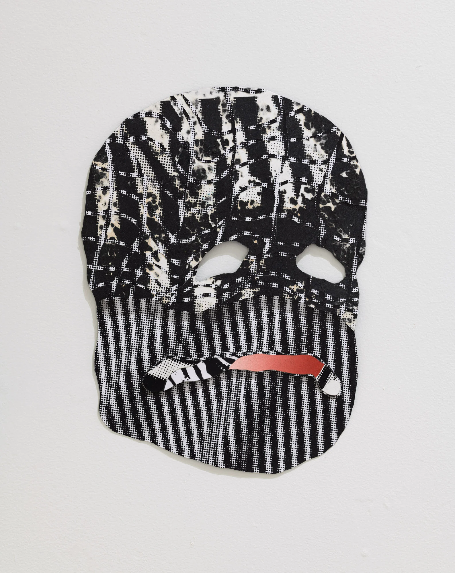   Tank , 2021, acrylic, ink, screen print, hand cut paper mounted on steel 