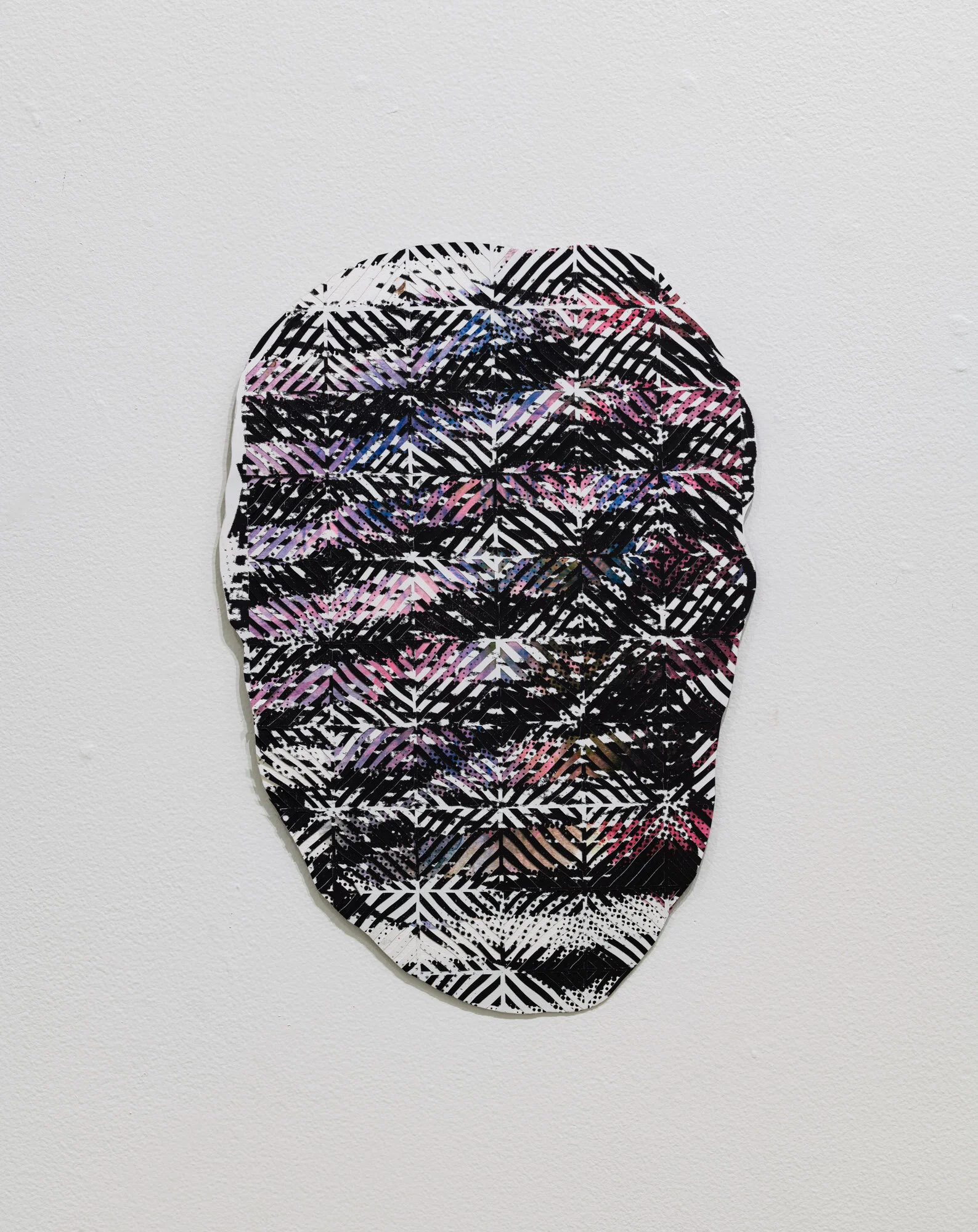   Big Trouble , 2021, acrylic, ink, screen print, hand cut paper mounted on steel 