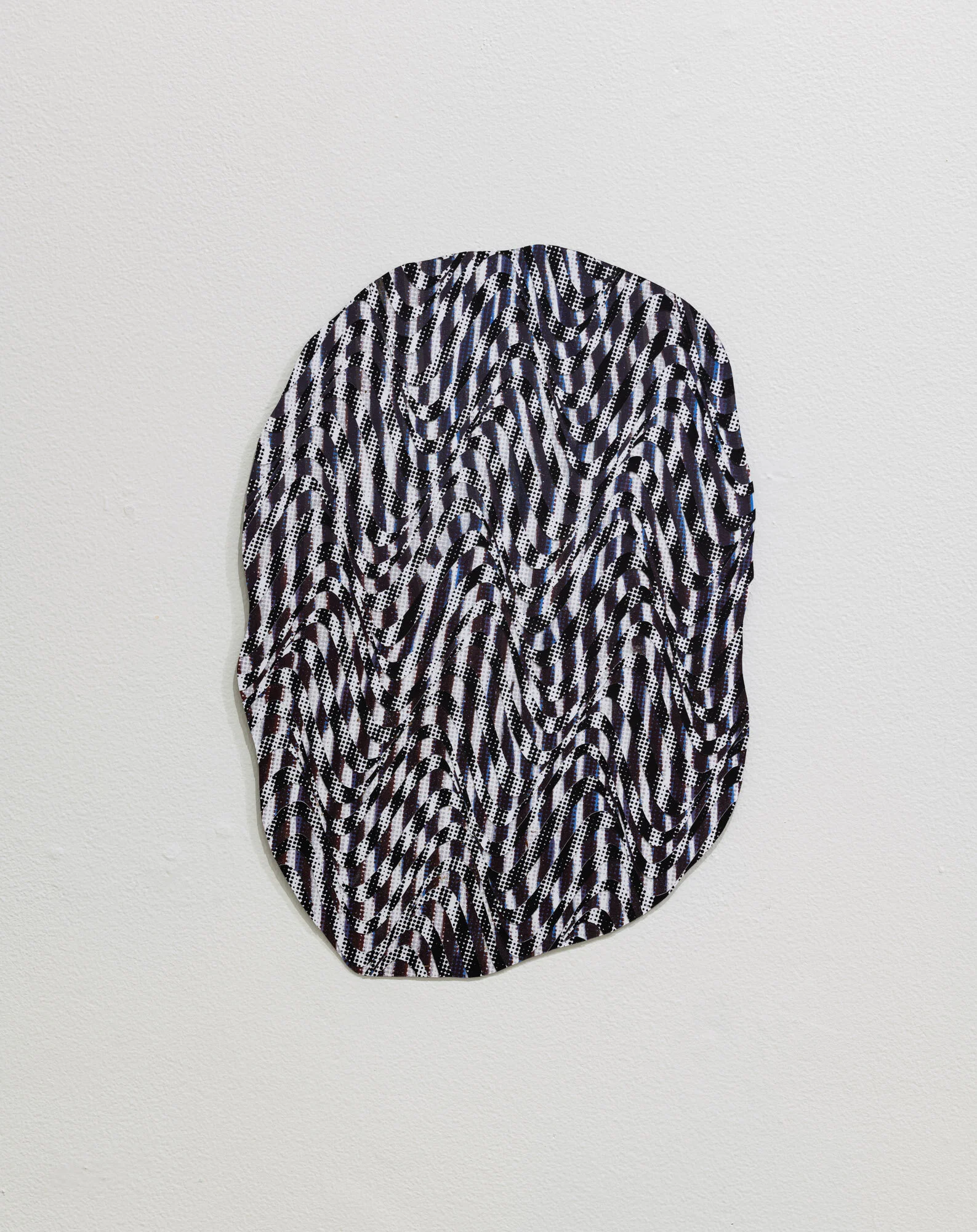   We Trippy Mane , 2021, colored pencil, screen print, hand cut paper mounted on steel 