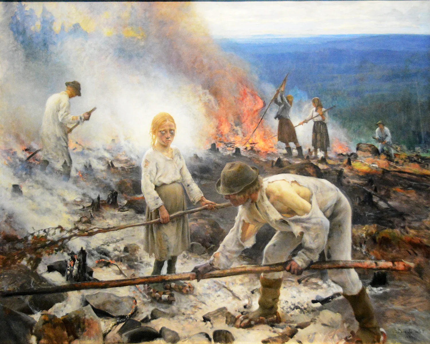 Eero Järnefelt (1863-1937), Under the Yoke (Burning the Brushwood), 1893