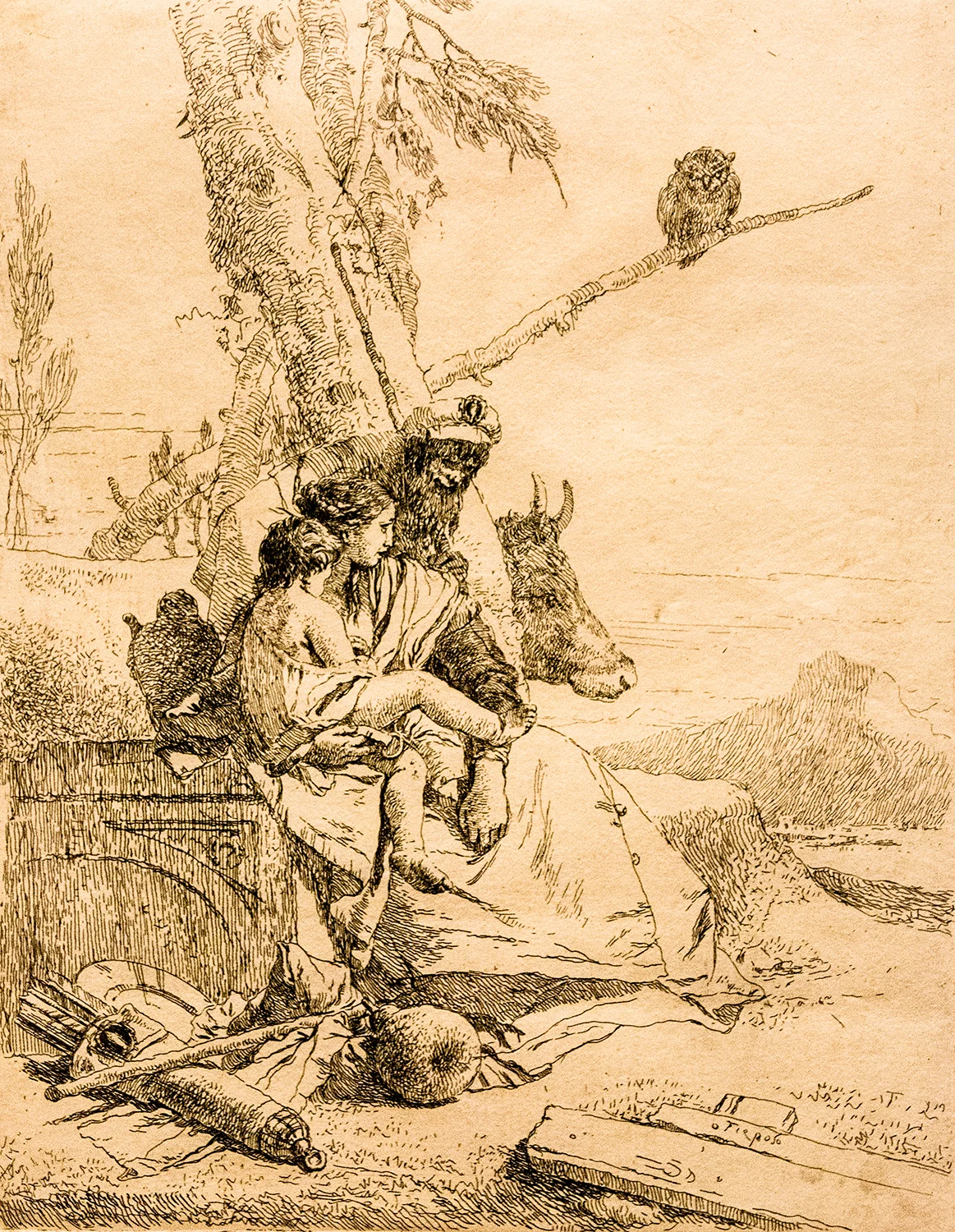 Giambattista Tiepolo, The Family of the Oriental Peasant (c 1750), from Scherzi di Fantasia