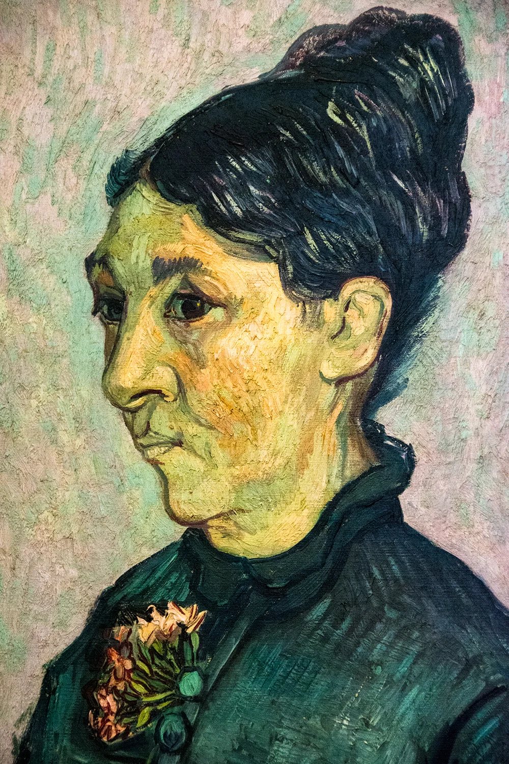 Vincent Van Gogh, Portrait of Mme Trabuc (1889) (detail)