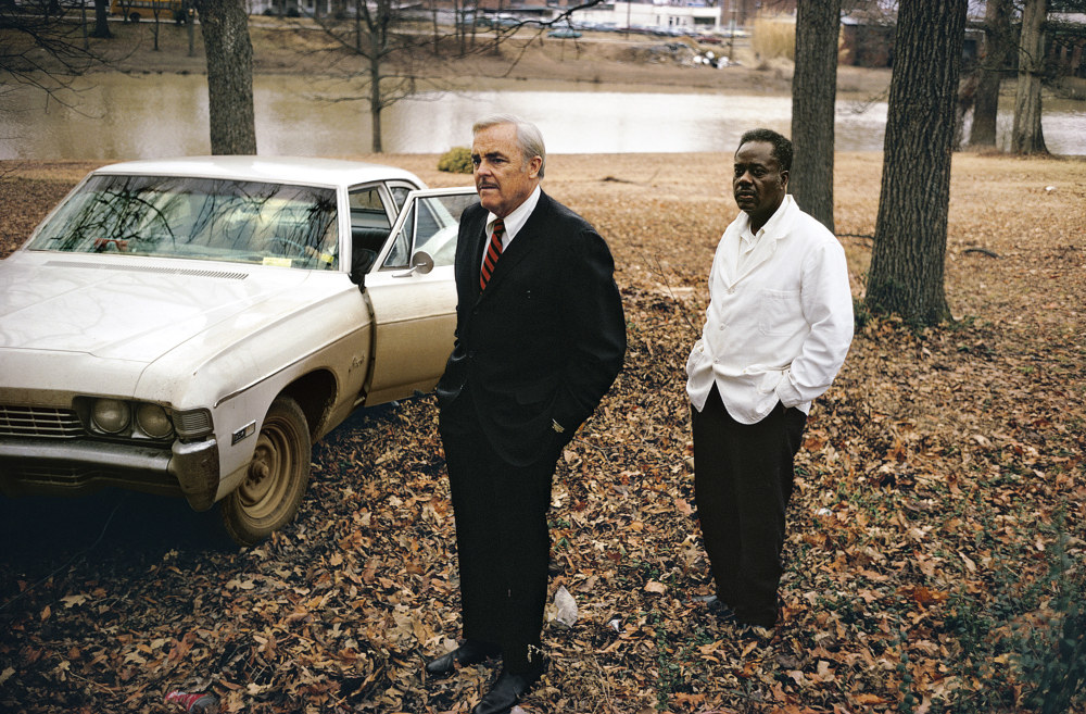 William Eggleston's uncle, Adyn Schuyler, and assistant Jasper Staples, Sumner, Mississippi, 1969/70