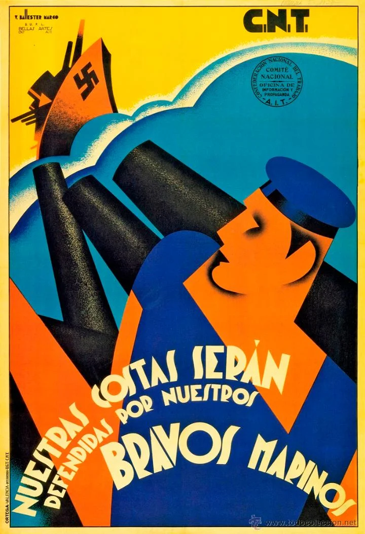 Our Shores will be Defended by Our Brave Sailors , Republican propaganda poster 1936-1939