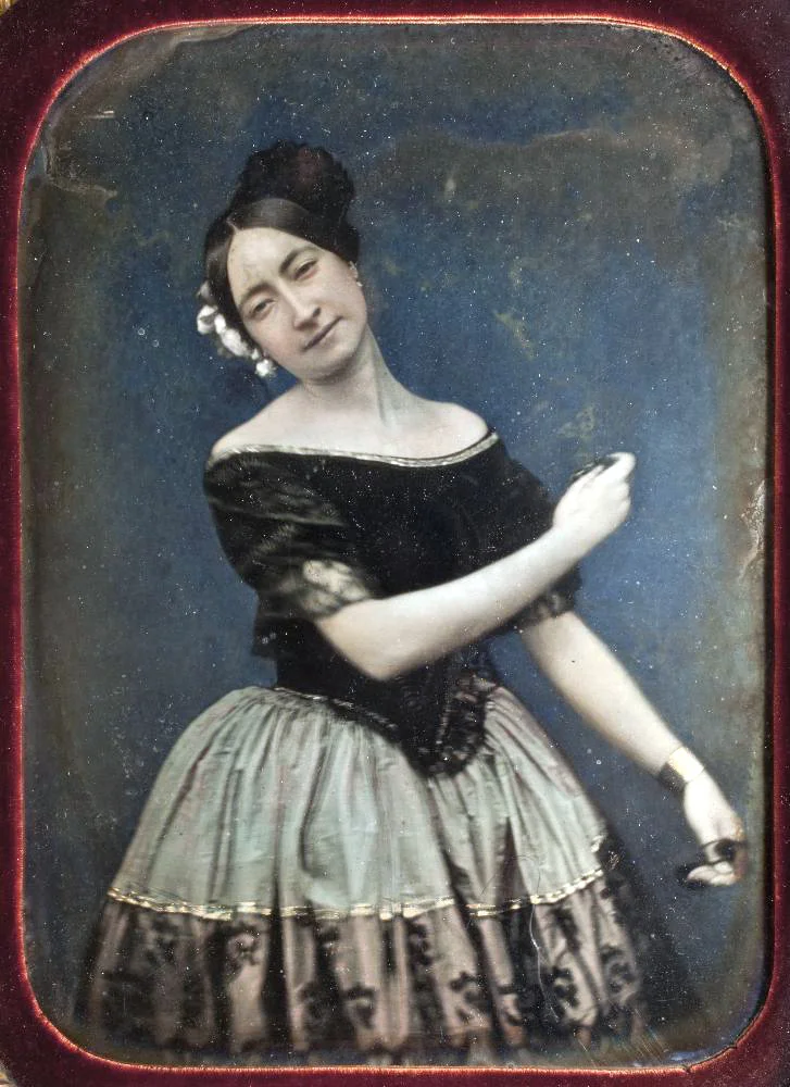 Spanish dancer, coloured daguerreotype, around 1850