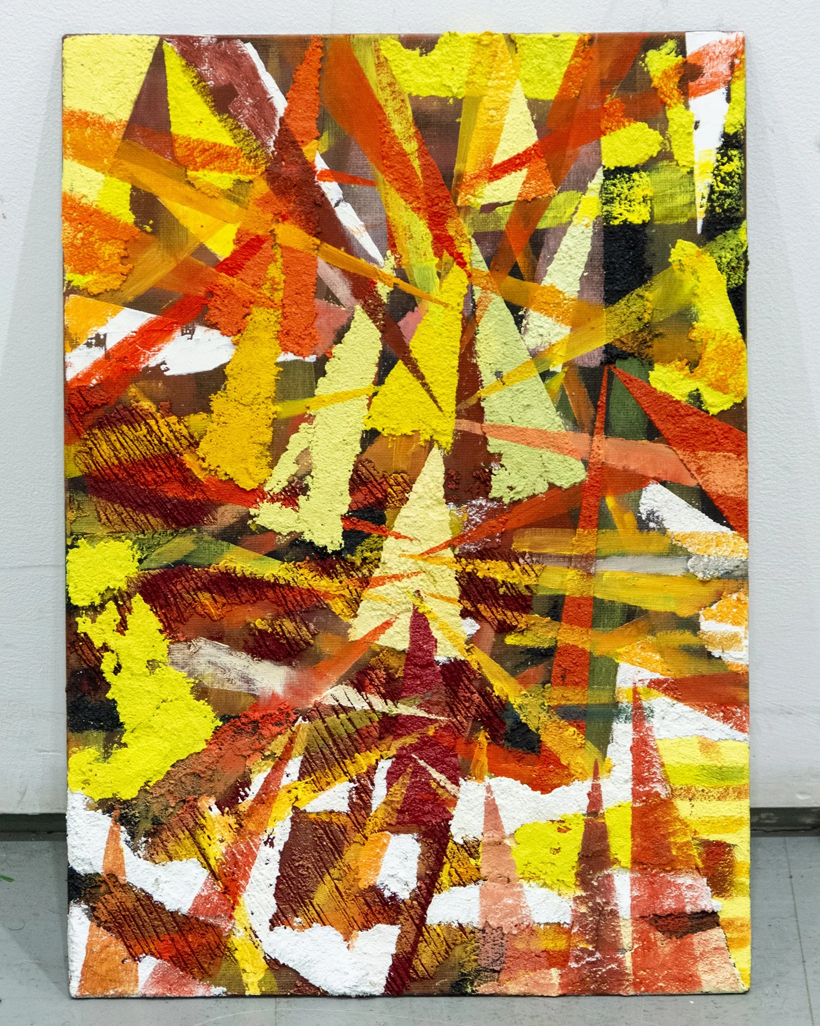 La Ciudad LXVI, empaste de óleo y polvo de mármol sobre tabla, 35x25 cm, £295 (enmarcado). La Ciudad empezó como una serie de experimentos a pequeña escala con pintura sobrante, pero pronto adquirió un lenguaje propio basado en el arquetipo del paisa